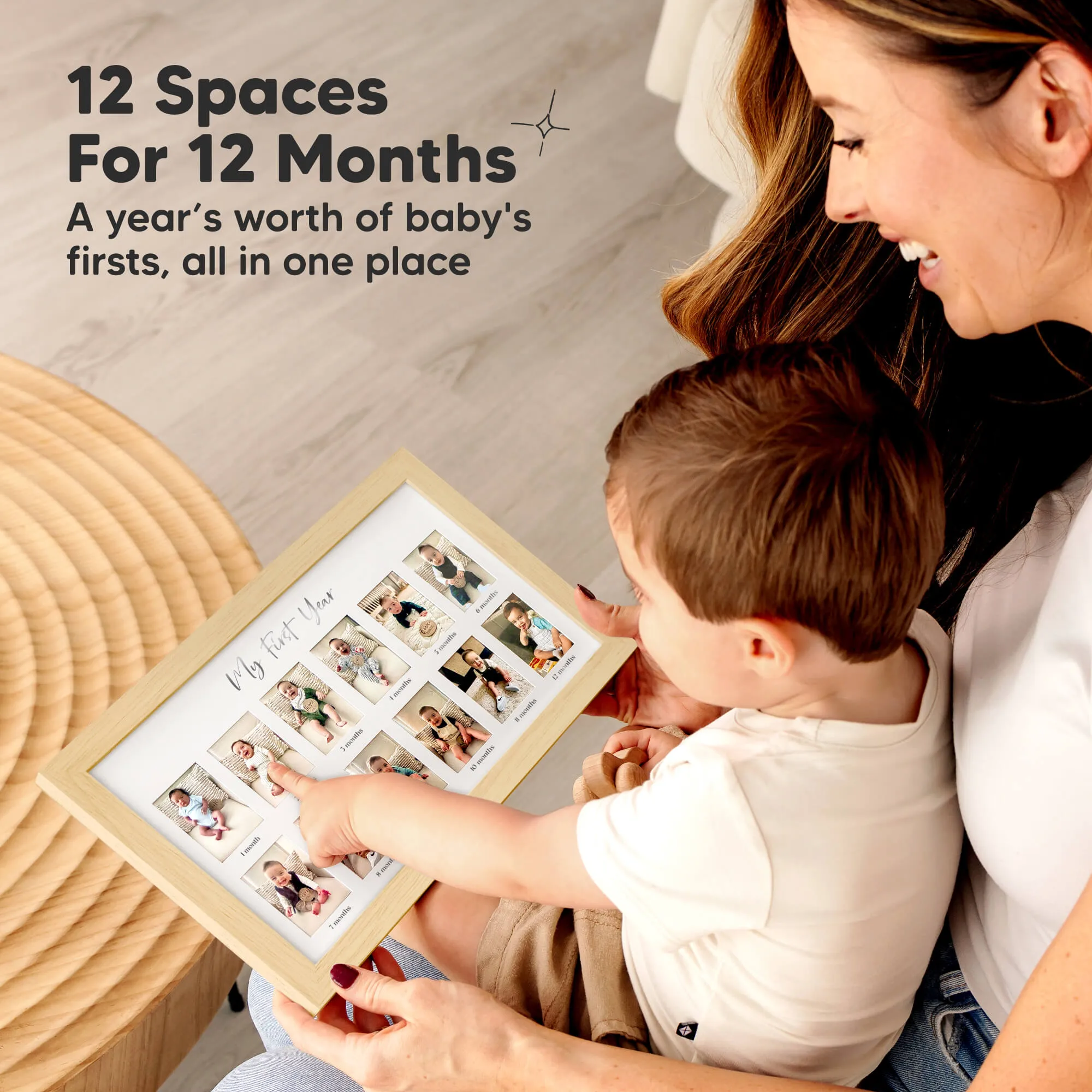 Nova Baby's First Year Picture Frame (Ash Wood)