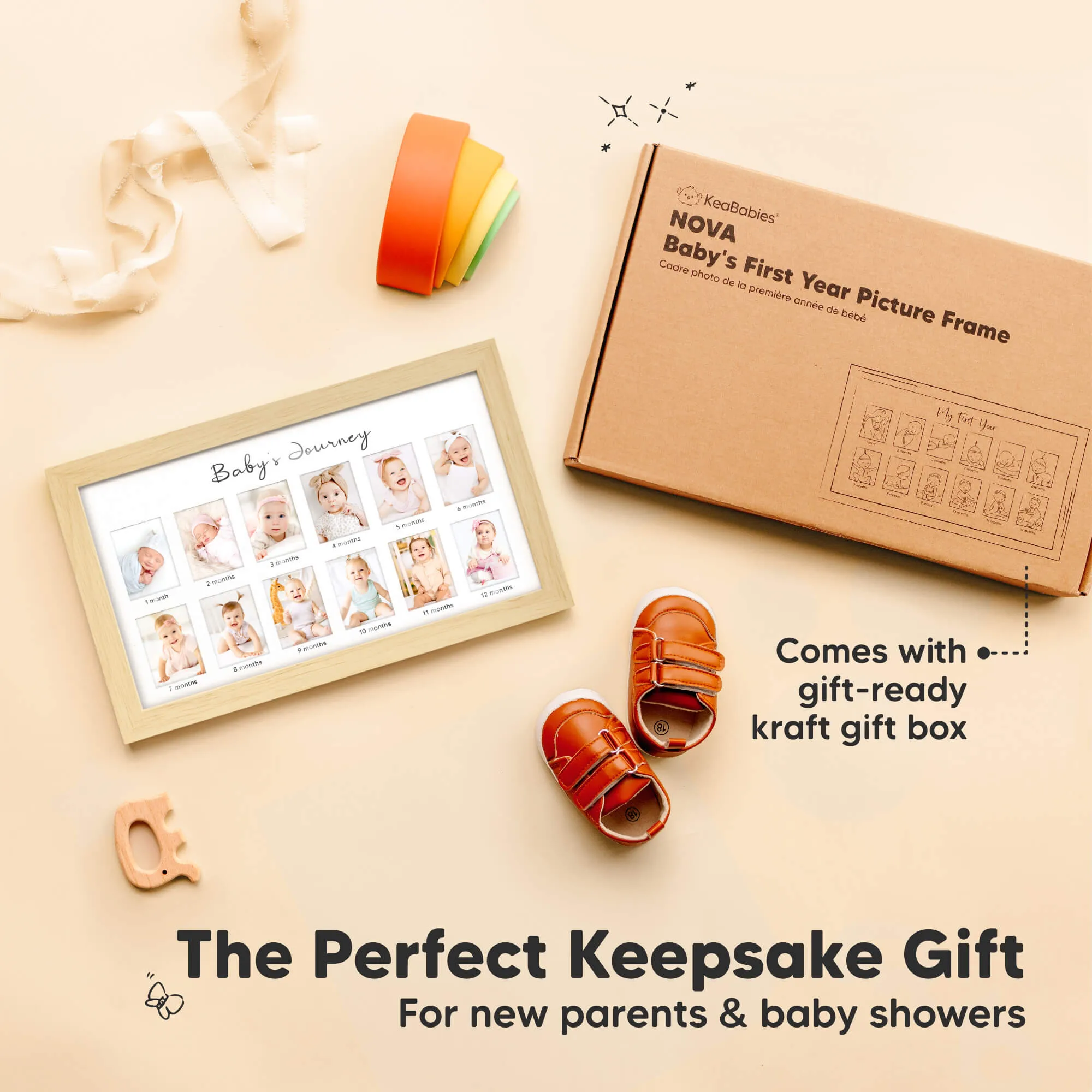 Nova Baby's First Year Picture Frame (Ash Wood)