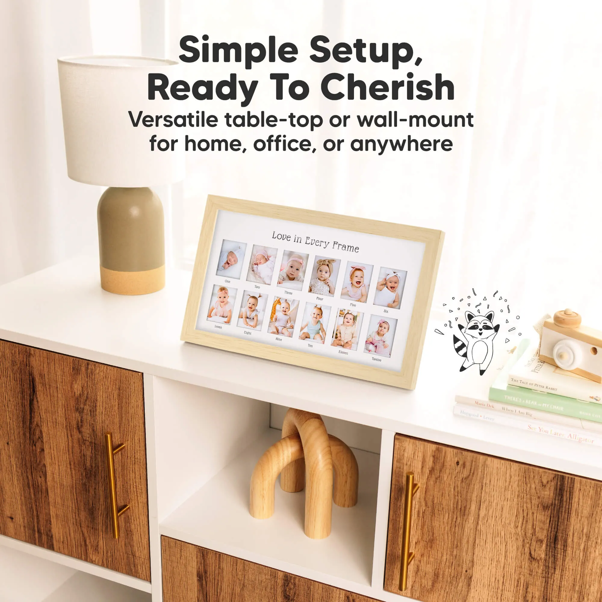 Nova Baby's First Year Picture Frame (Ash Wood)