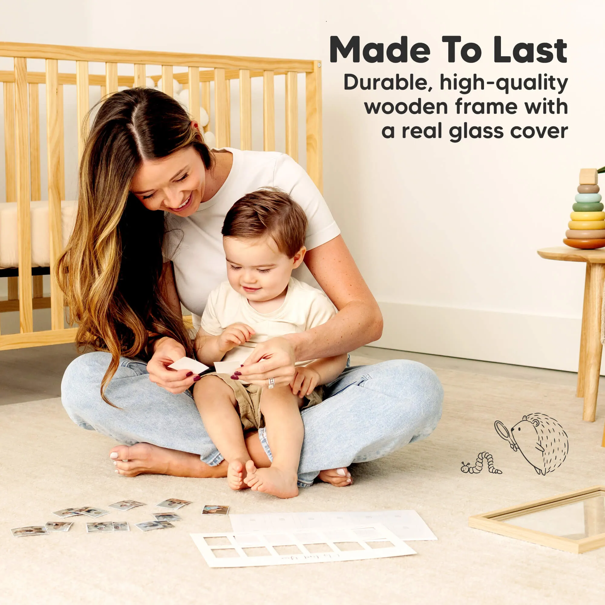Nova Baby's First Year Picture Frame (Ash Wood)