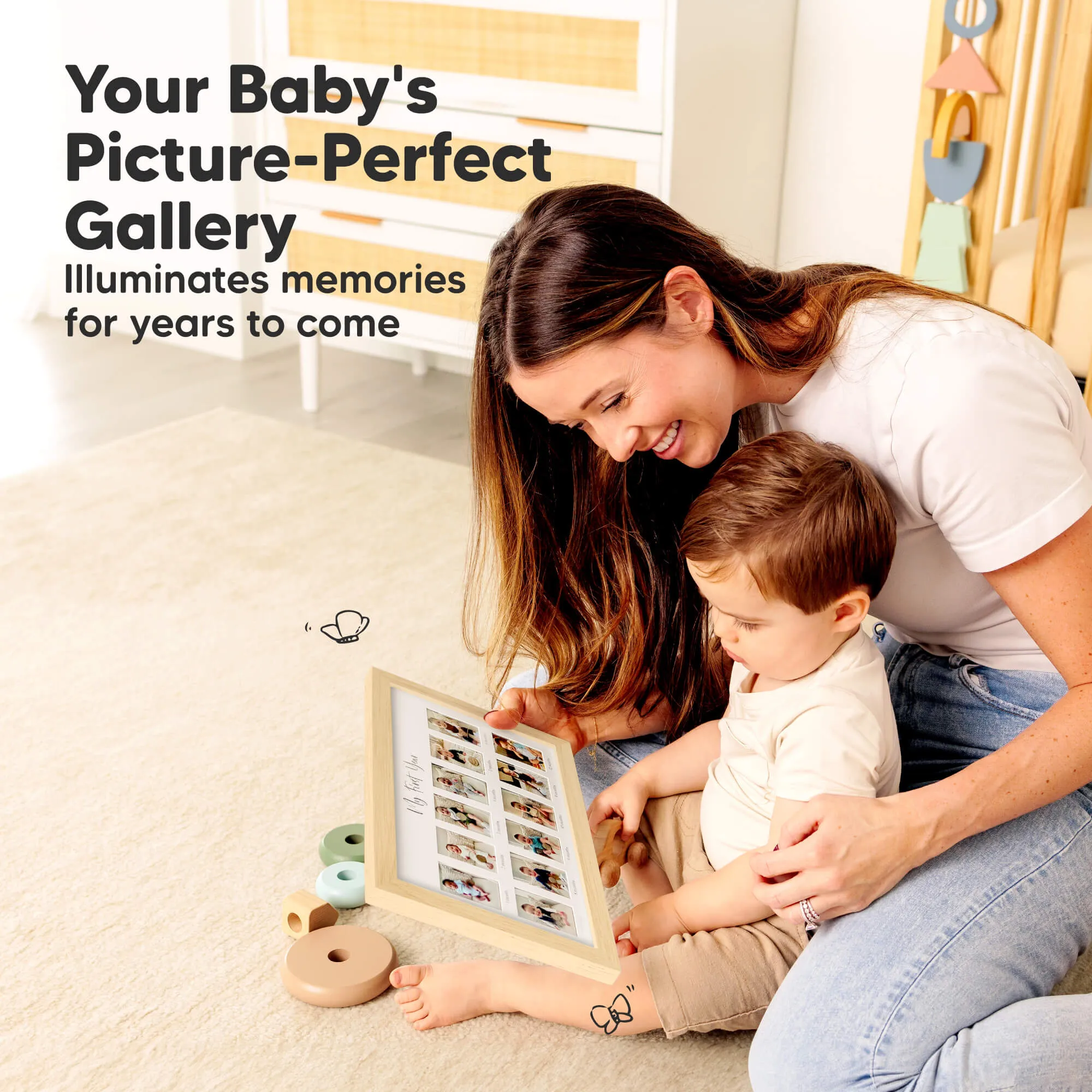 Nova Baby's First Year Picture Frame (Ash Wood)