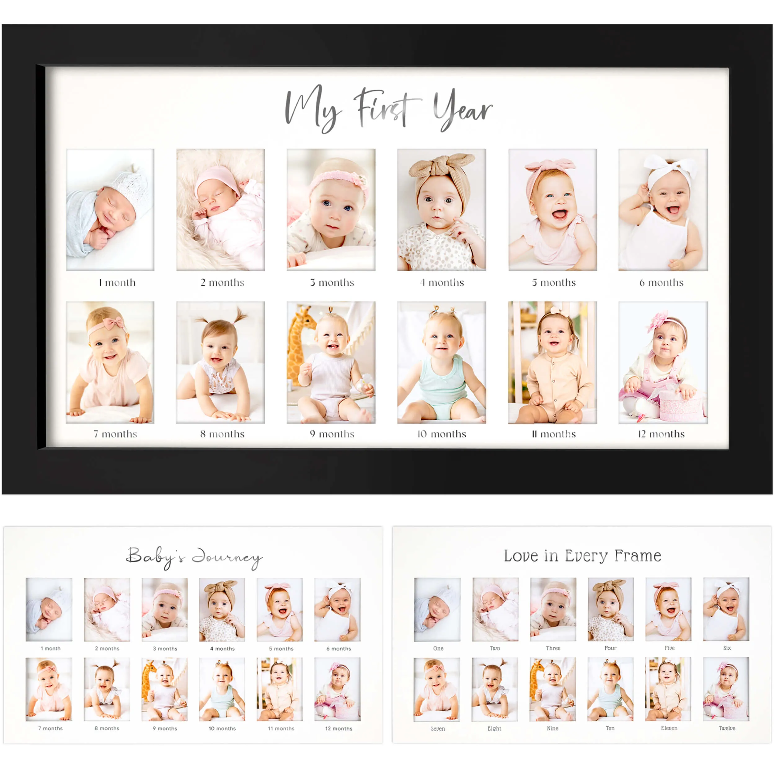 Nova Baby's First Year Picture Frame (Onyx Black)