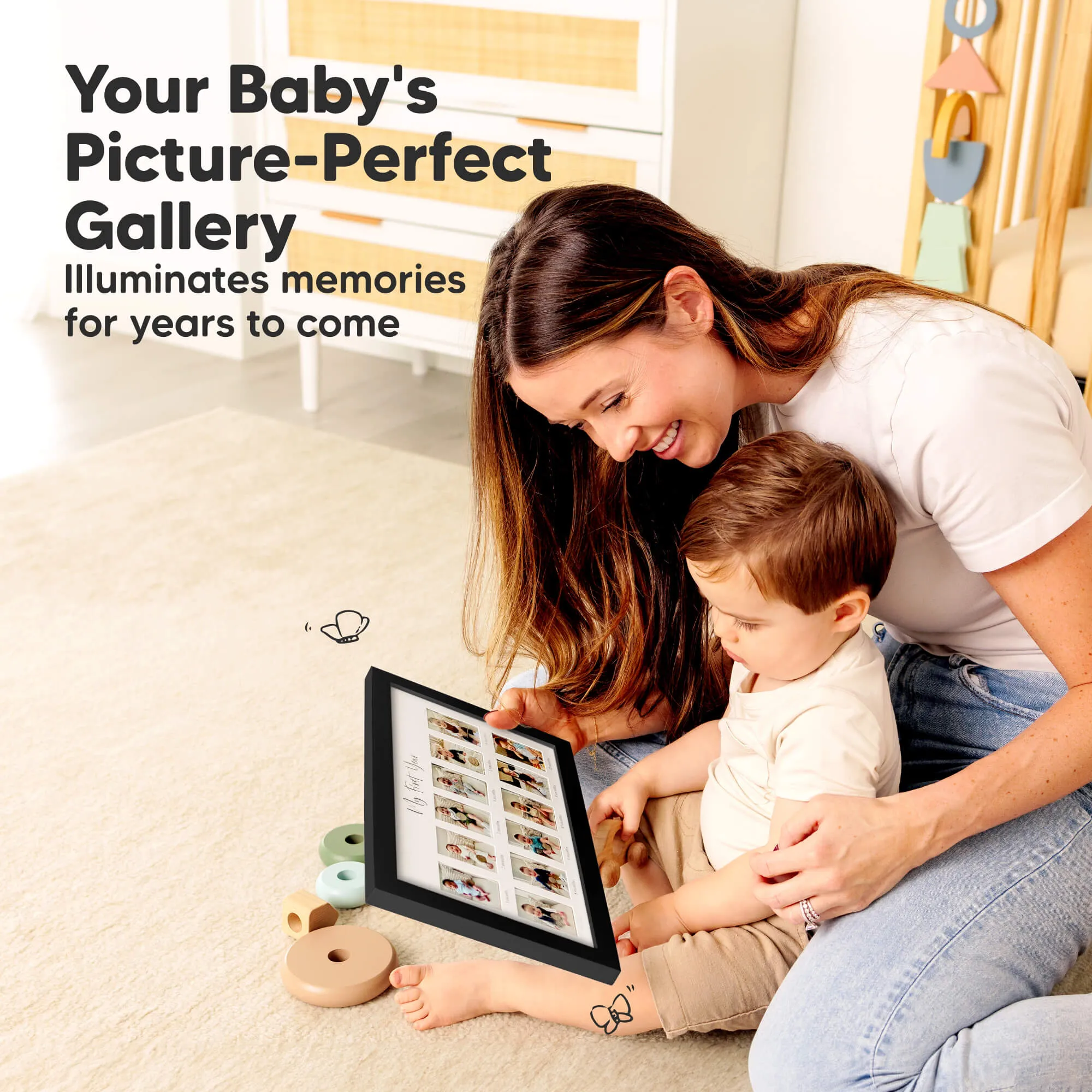 Nova Baby's First Year Picture Frame (Onyx Black)