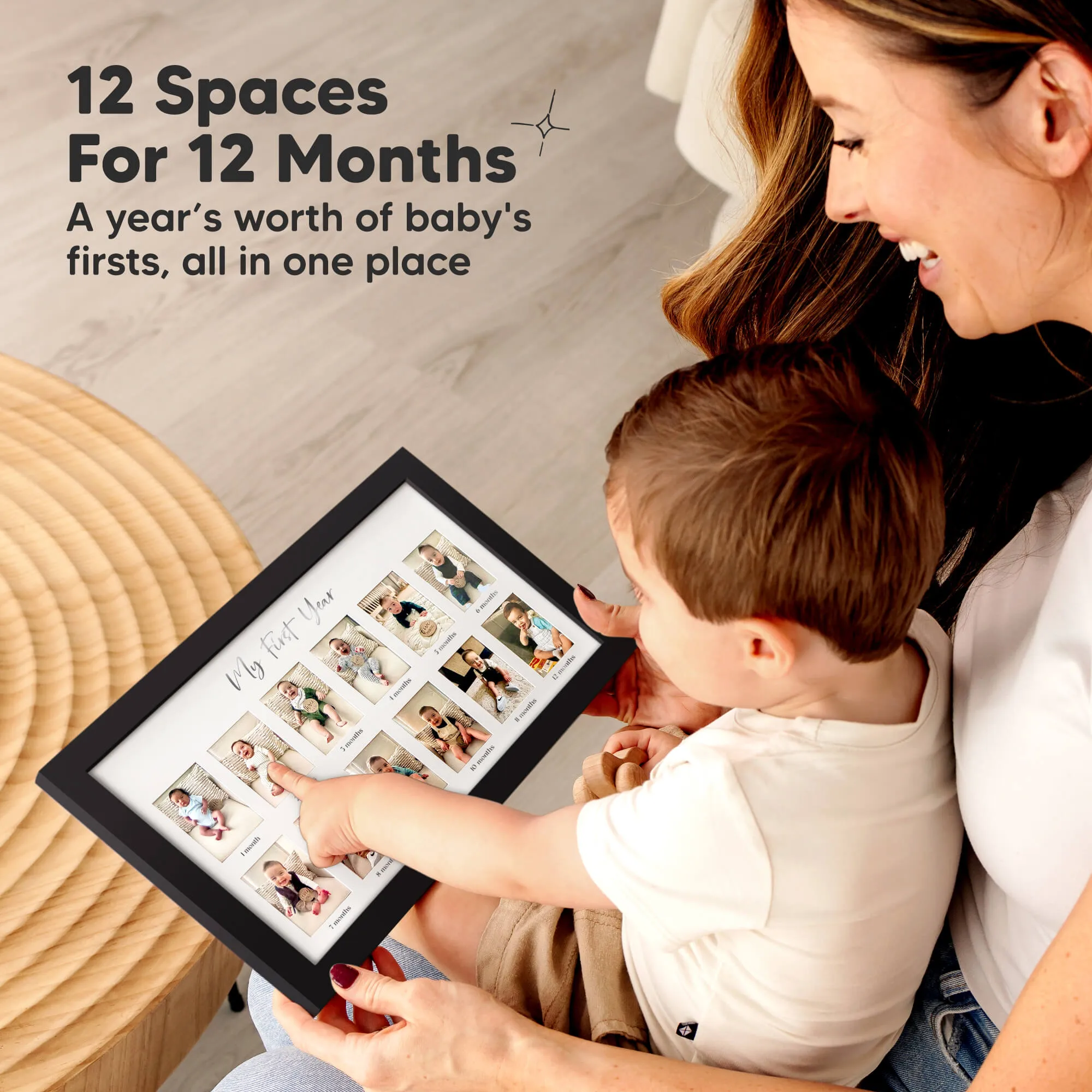 Nova Baby's First Year Picture Frame (Onyx Black)