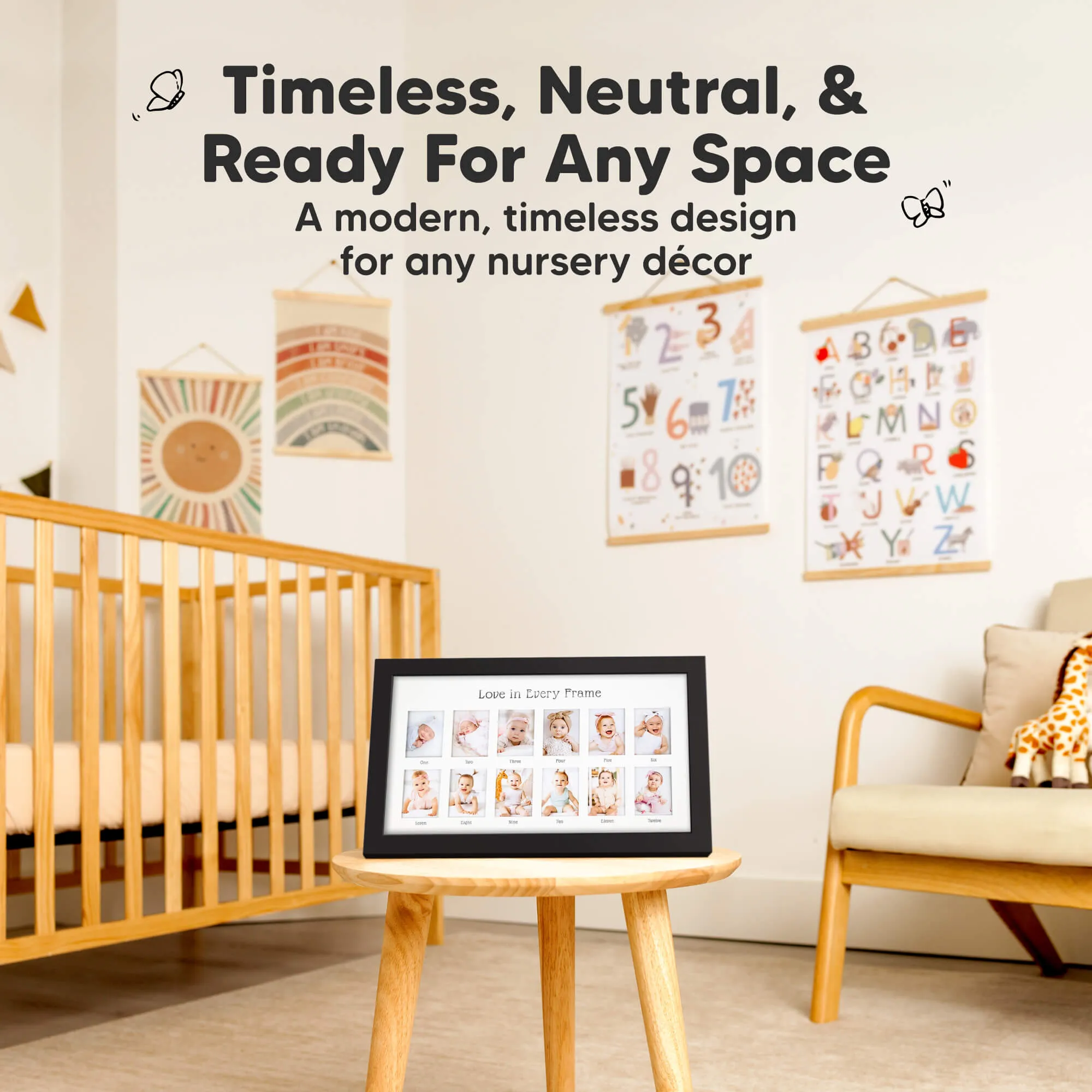 Nova Baby's First Year Picture Frame (Onyx Black)