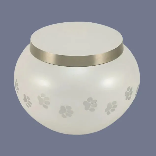 Odyssey Pearl Paw Cremation Urn | Medium Size For Dog or Cat | Holds up to a 70# Pet