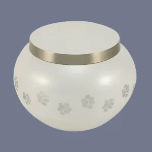 Odyssey Pearl Paw Cremation Urn | Medium Size For Dog or Cat | Holds up to a 70# Pet