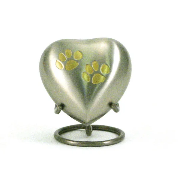 Odyssey Pewter Pet Paw Heart Keepsake