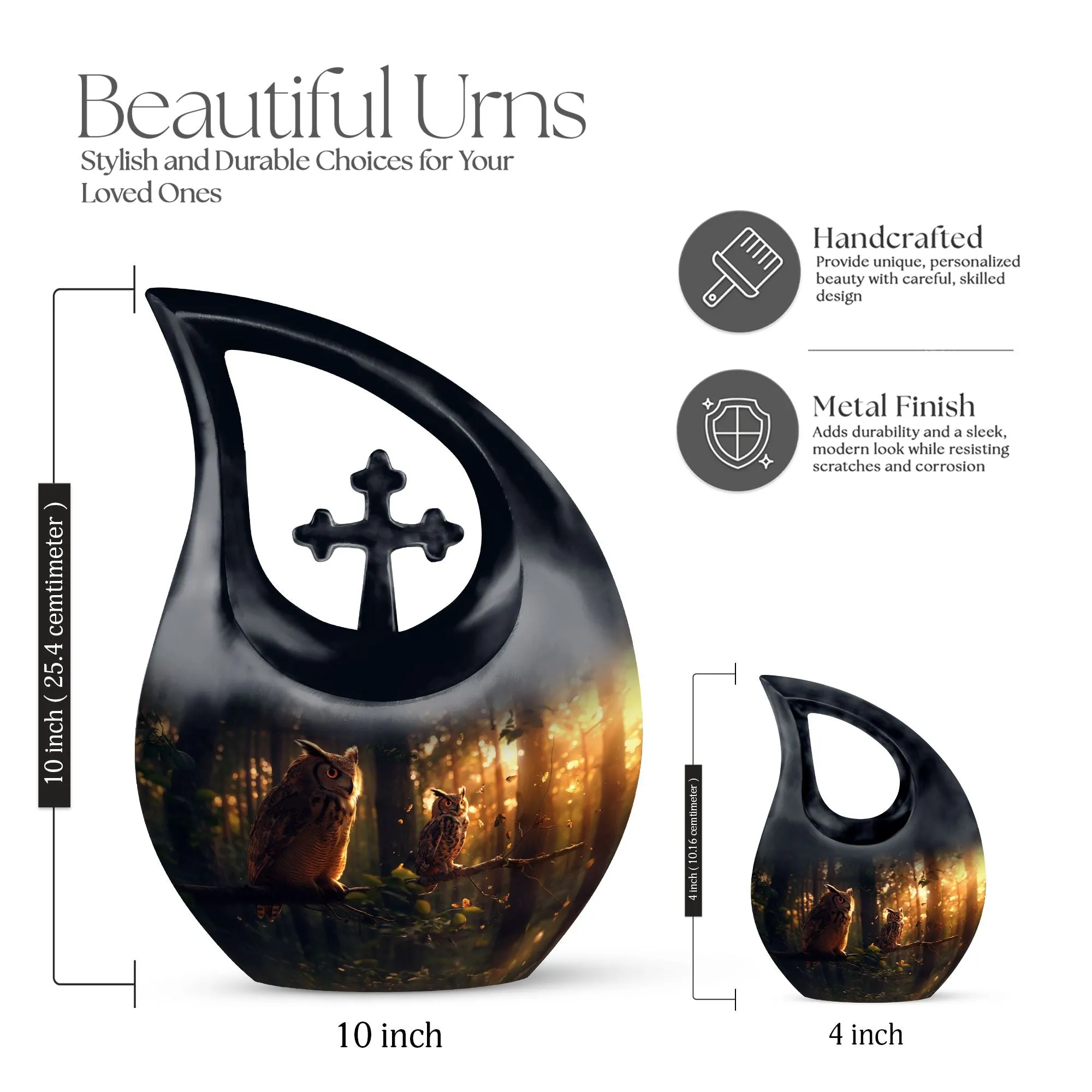 Owl Essence: Divine Resting Place Memorial Urn in Exceptional Beauty