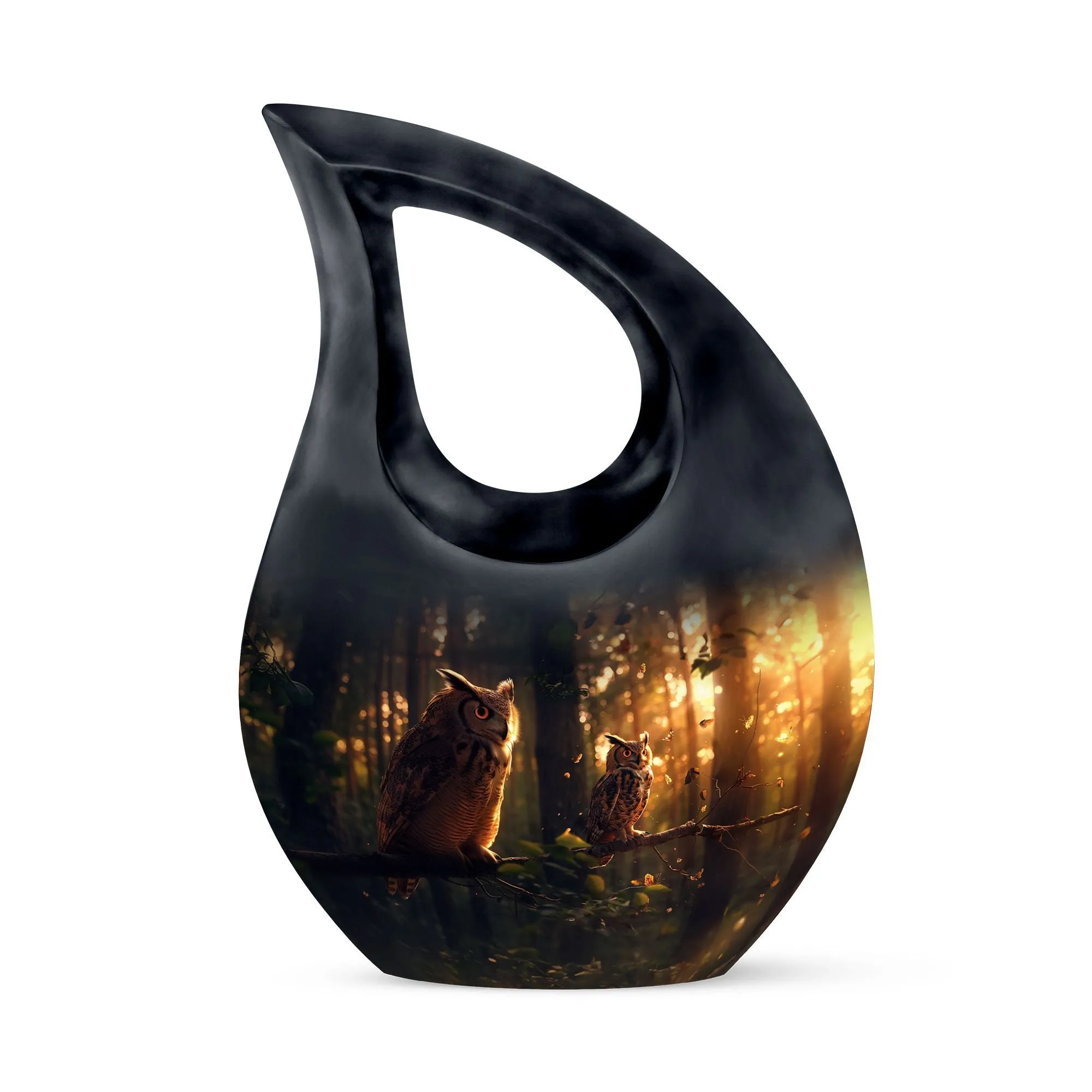 Owl Essence: Divine Resting Place Memorial Urn in Exceptional Beauty