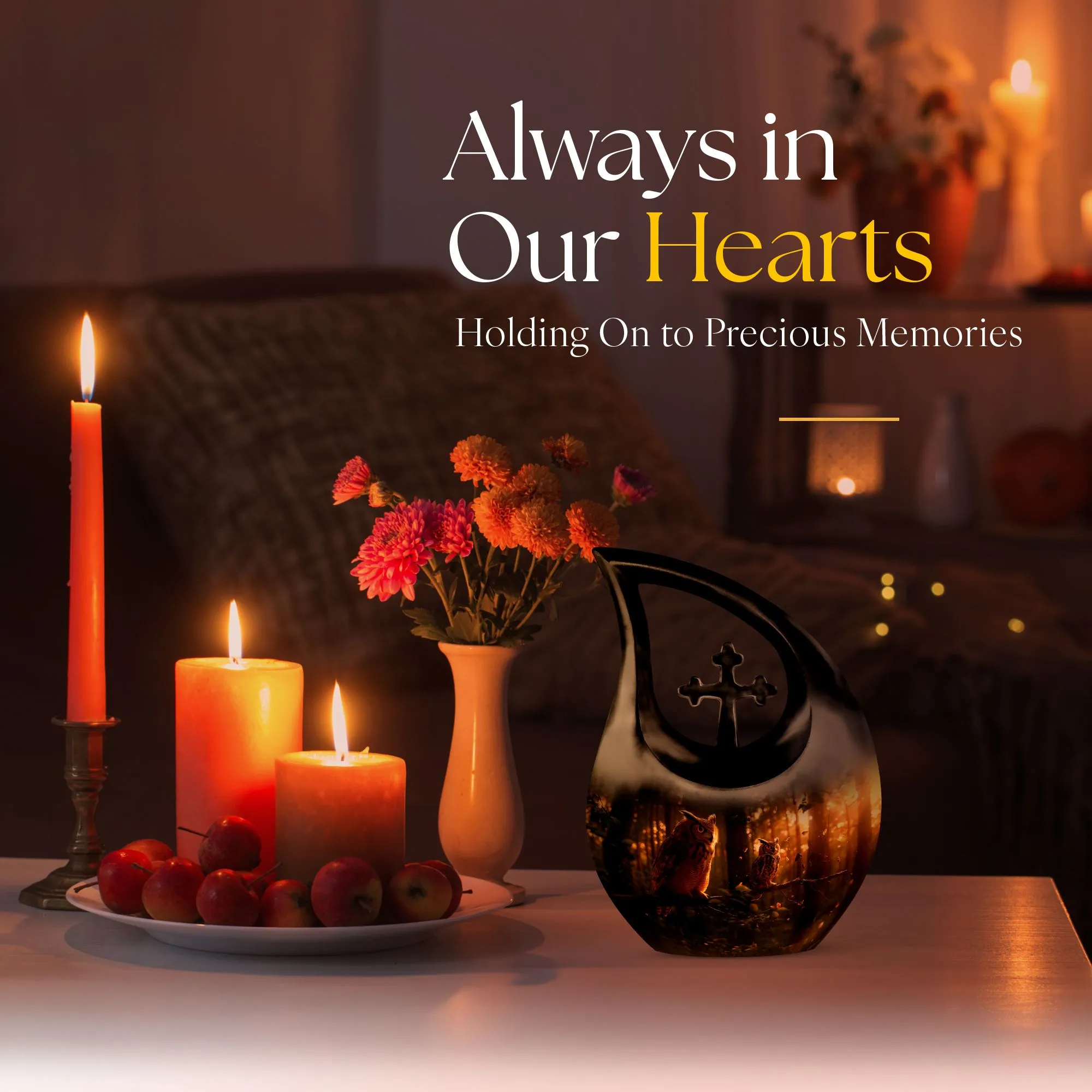 Owl Essence: Divine Resting Place Memorial Urn in Exceptional Beauty