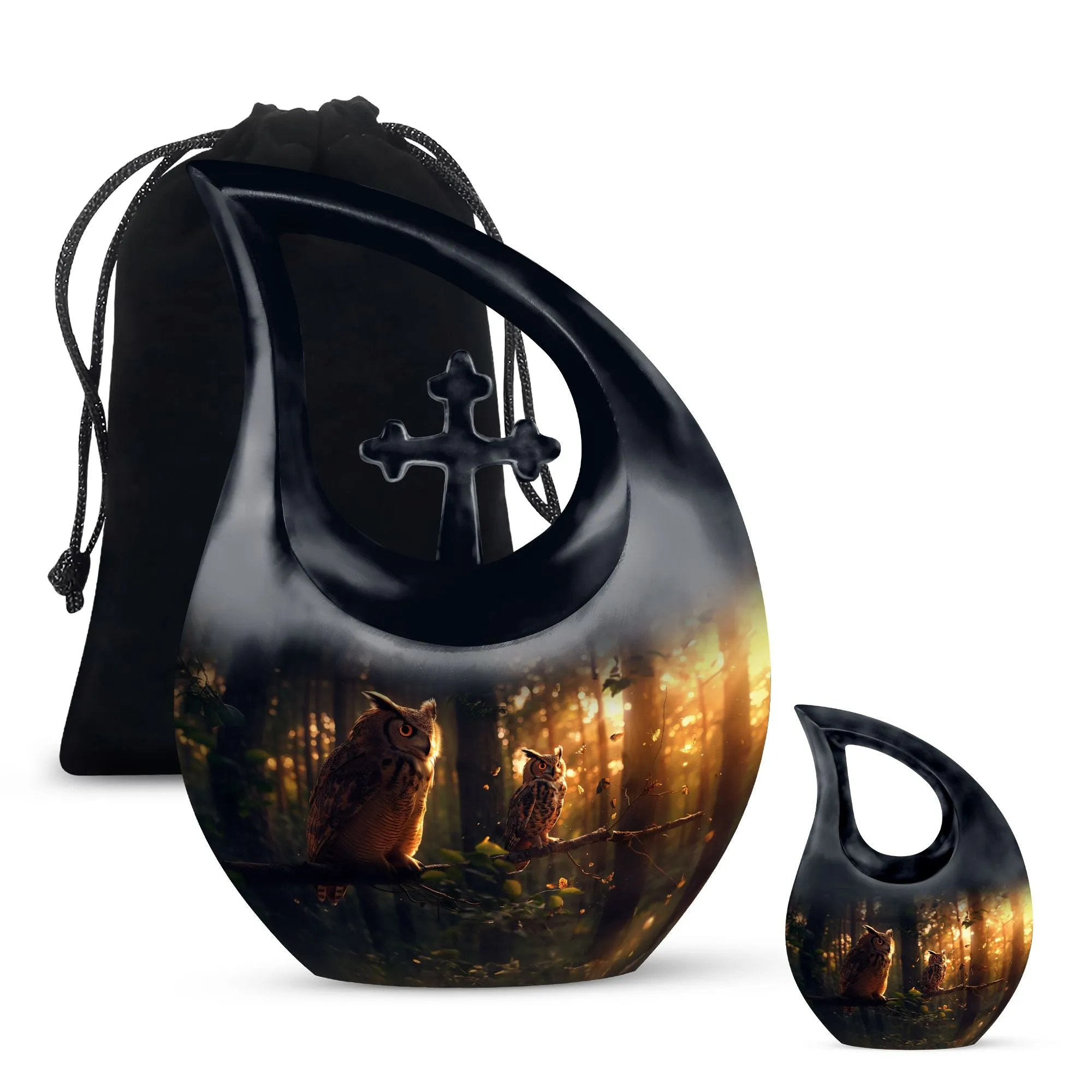 Owl Essence: Divine Resting Place Memorial Urn in Exceptional Beauty