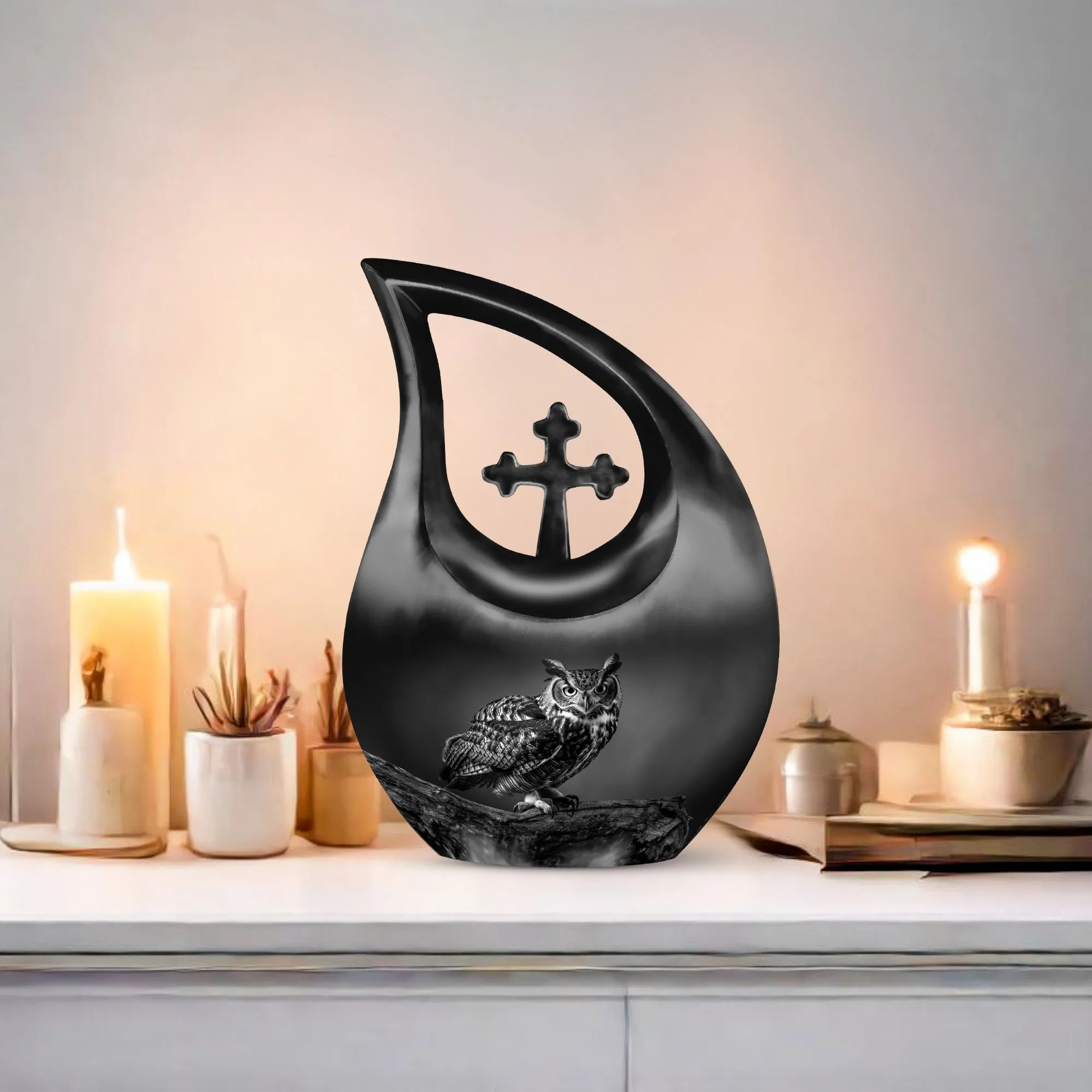 Owl Urn :  Memorial Cremation Urn For Ashes
