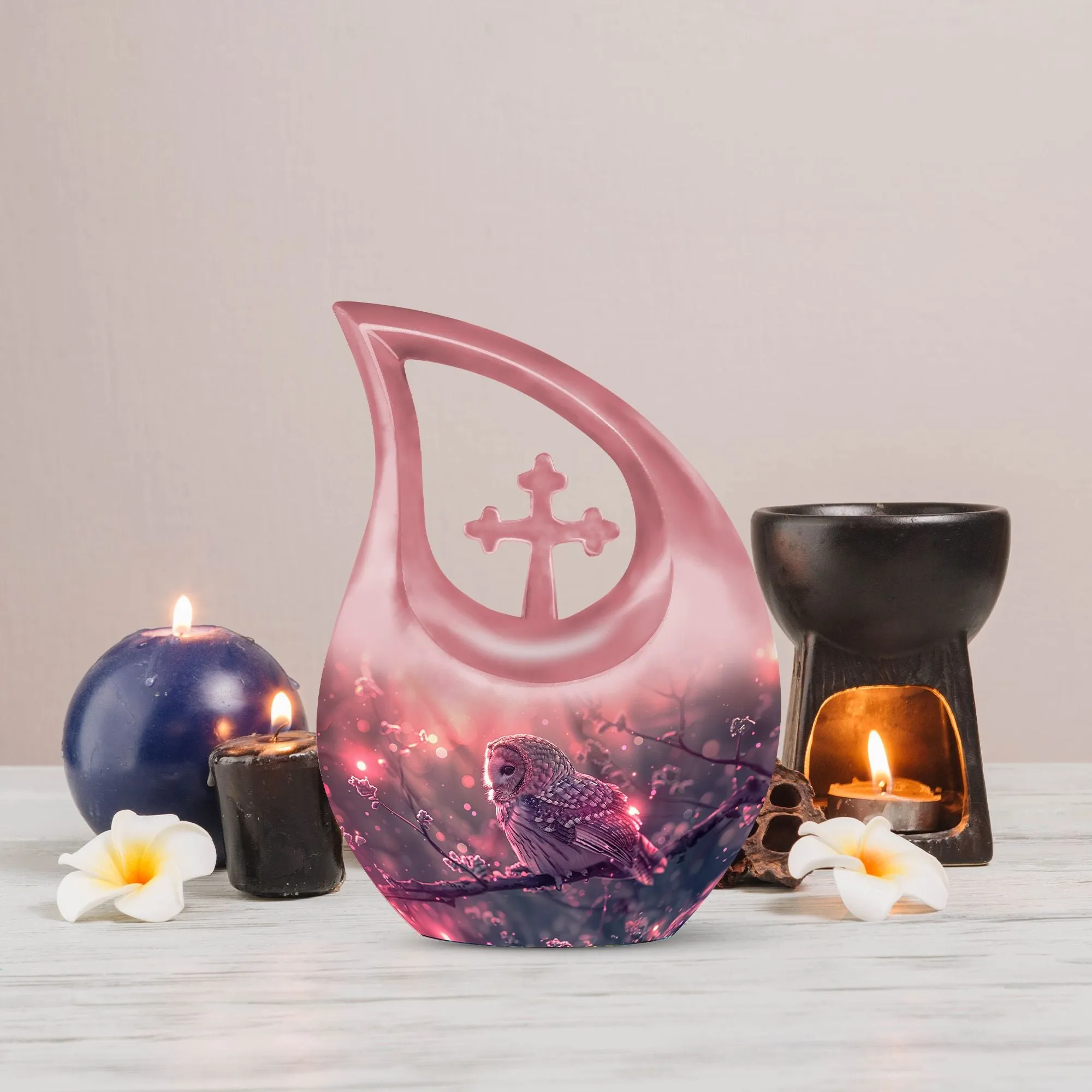 Owl Urn :  Personalized Small Cremation Urn For Human Ashes