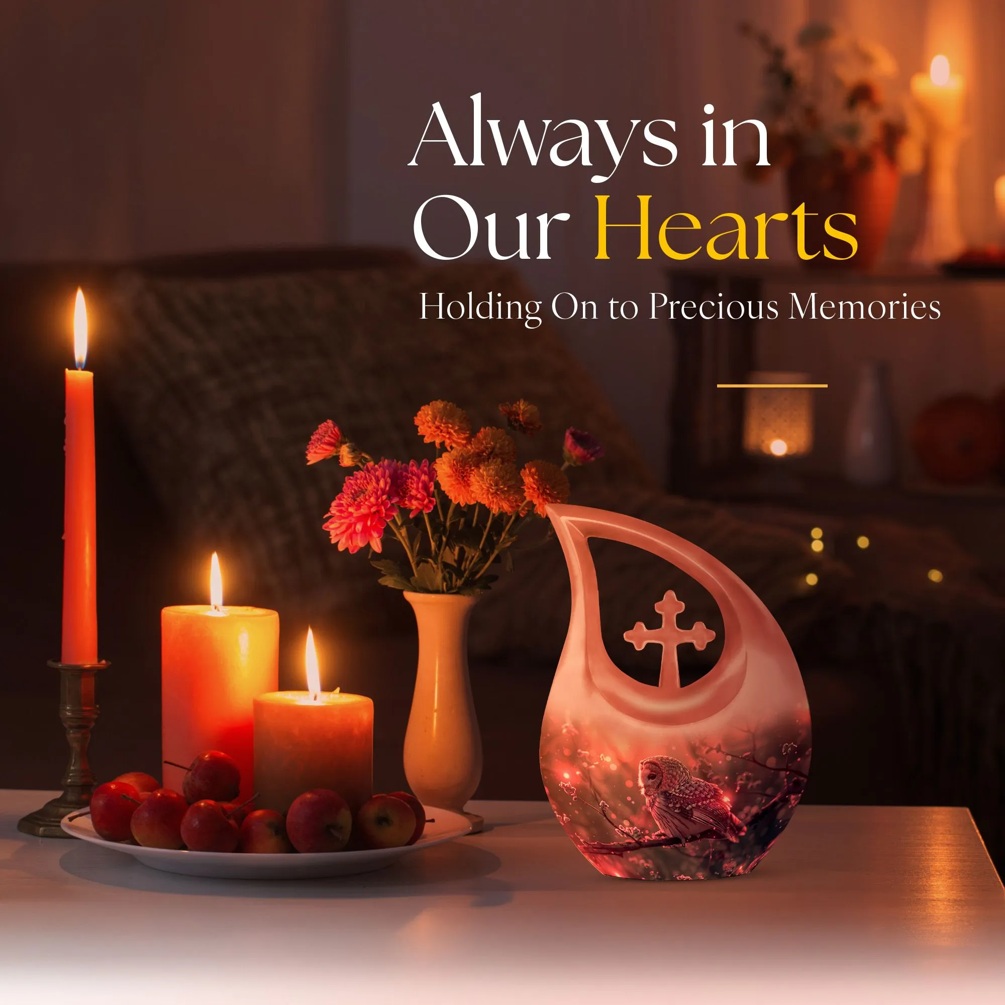 Owl Urn :  Personalized Small Cremation Urn For Human Ashes
