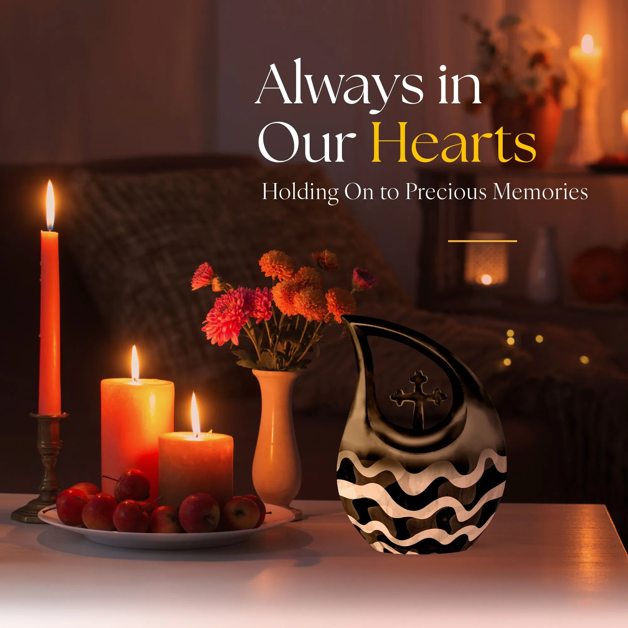 Pattern Urn Legacy - Endearing Human Memorial Urn with Cross Drop Design