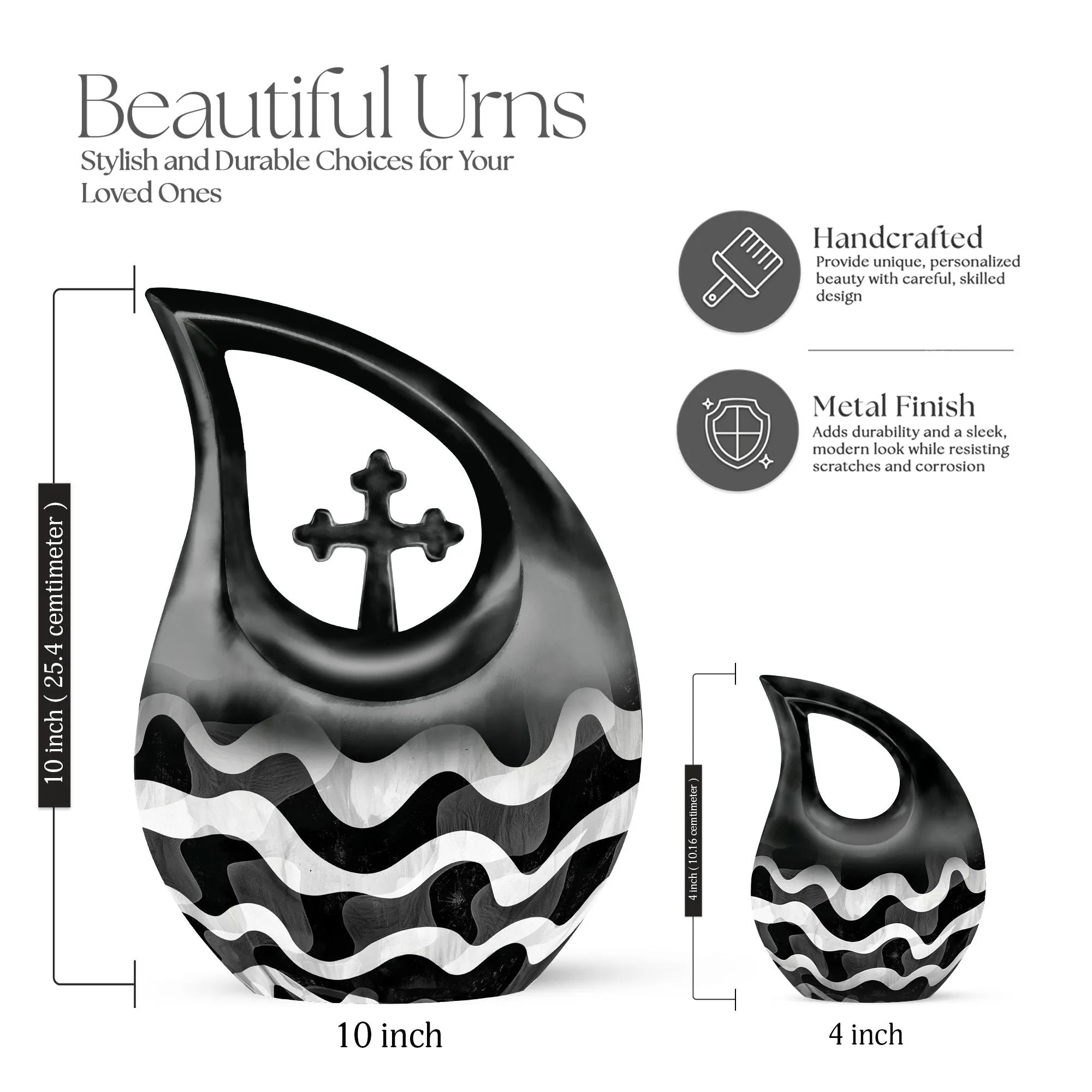 Pattern Urn Legacy - Endearing Human Memorial Urn with Cross Drop Design