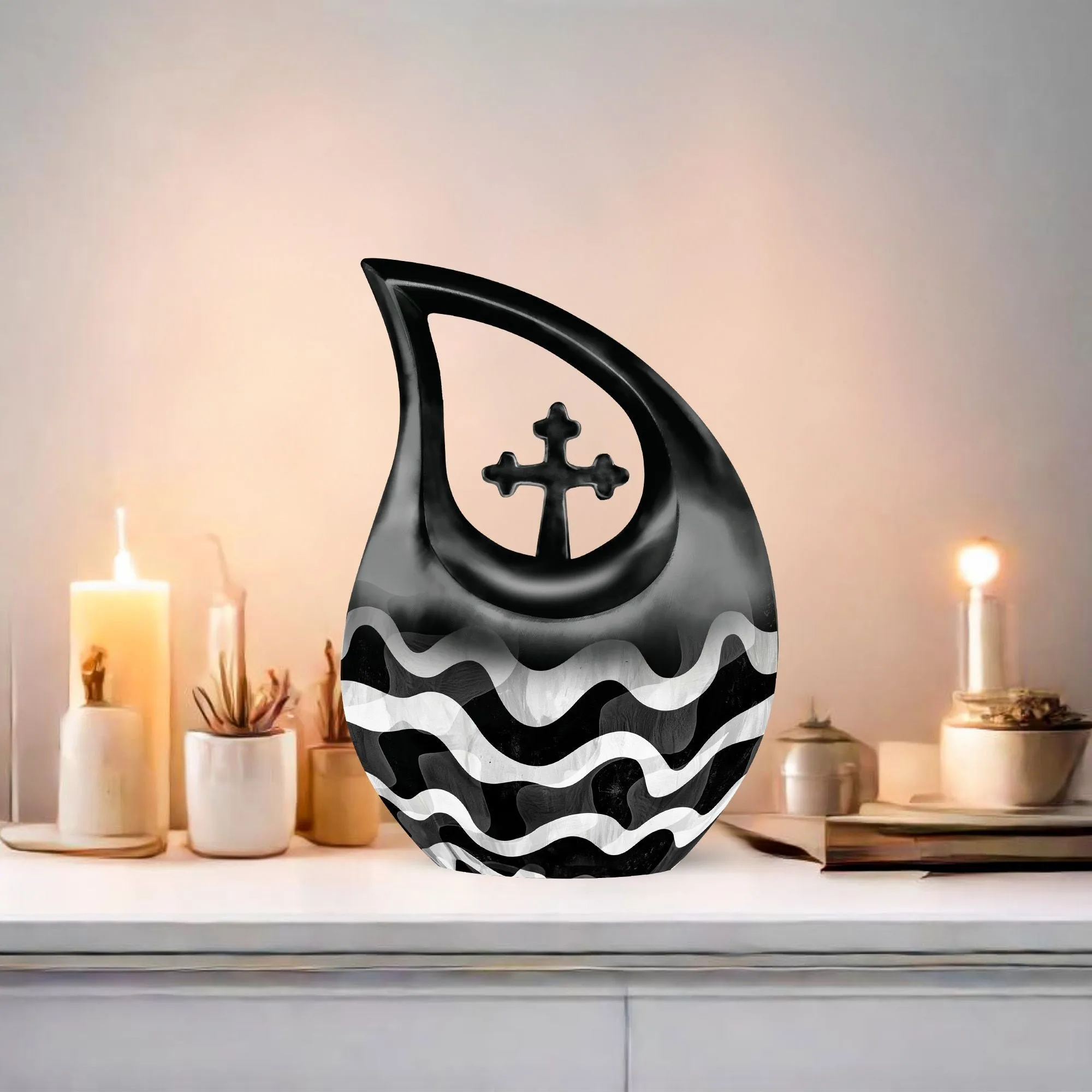 Pattern Urn Legacy - Endearing Human Memorial Urn with Cross Drop Design