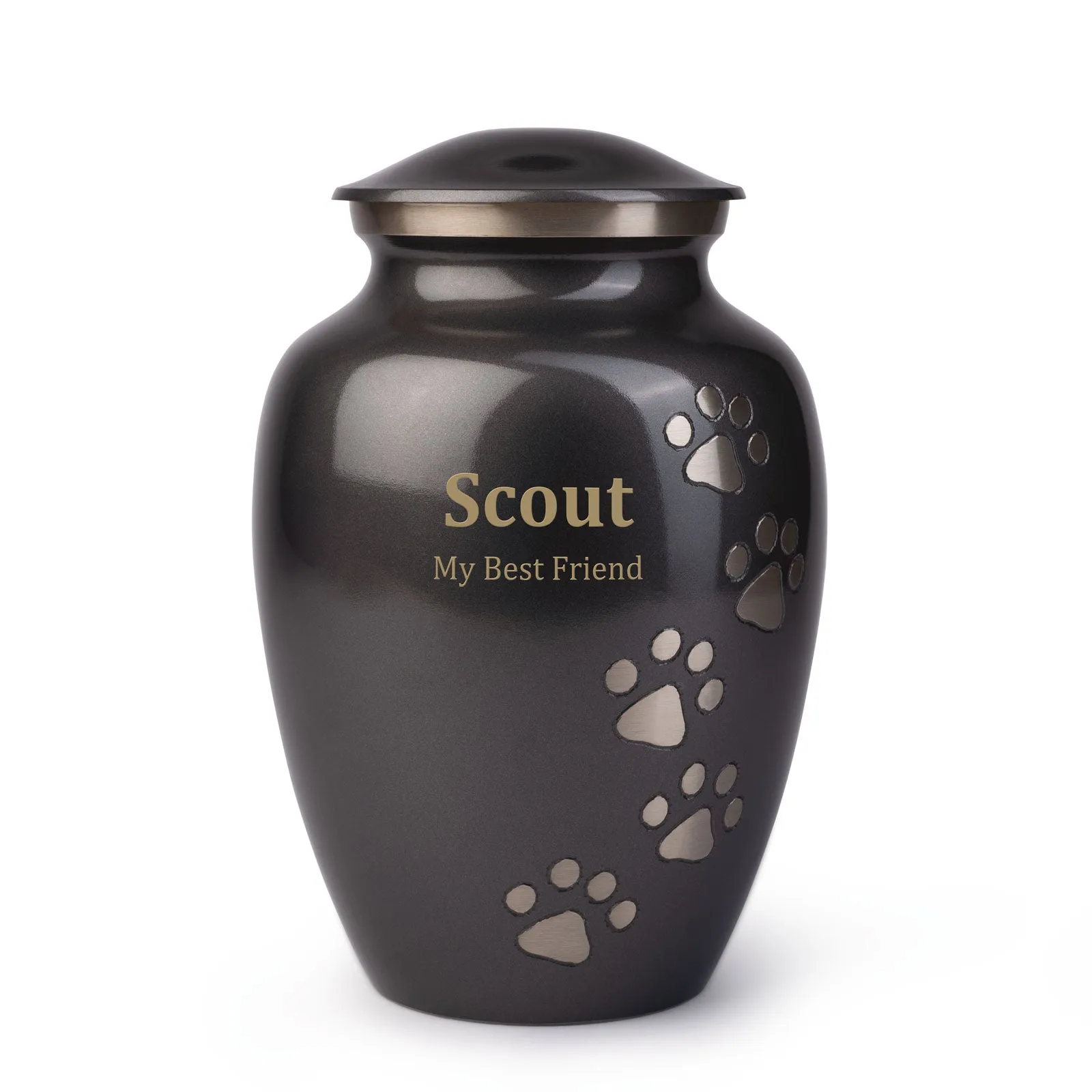 Paw Prints Slate Metal Urn
