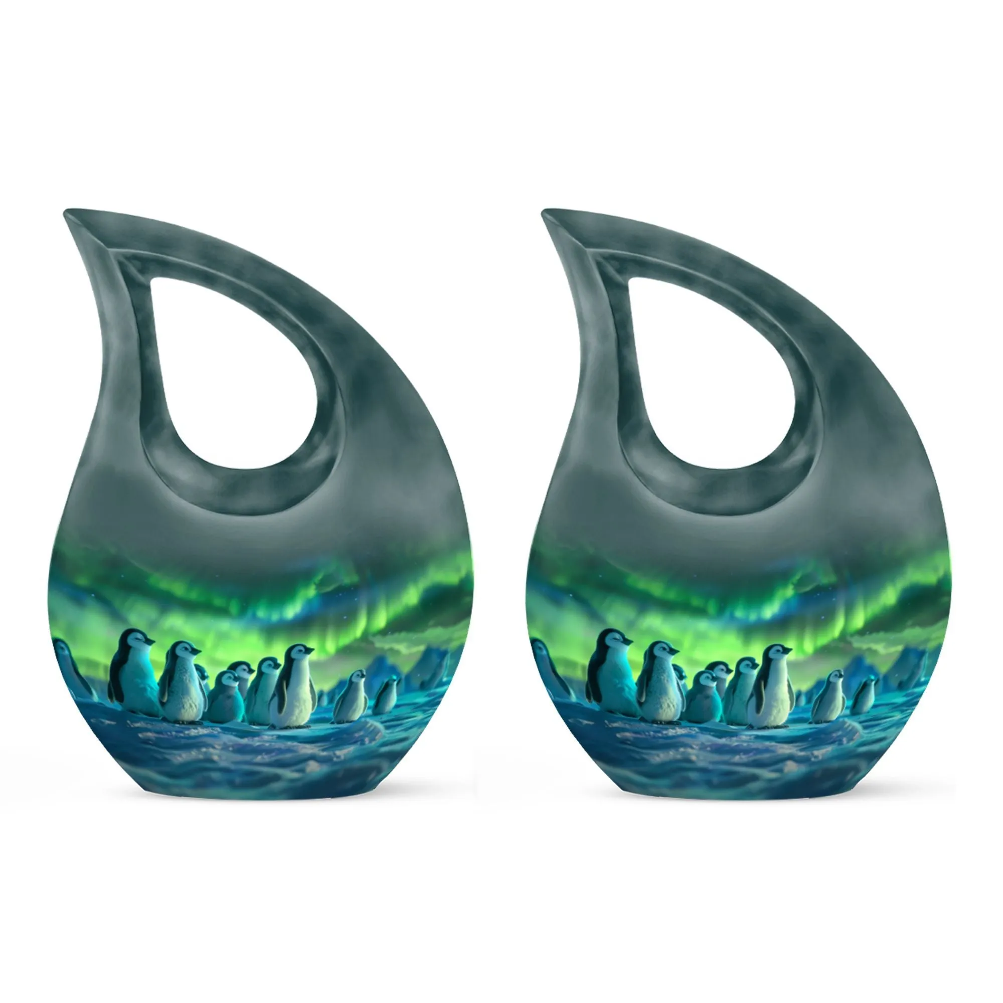 Penguin Cross Drop: A Beautiful Memorial Cremation Urn 10 Inch
