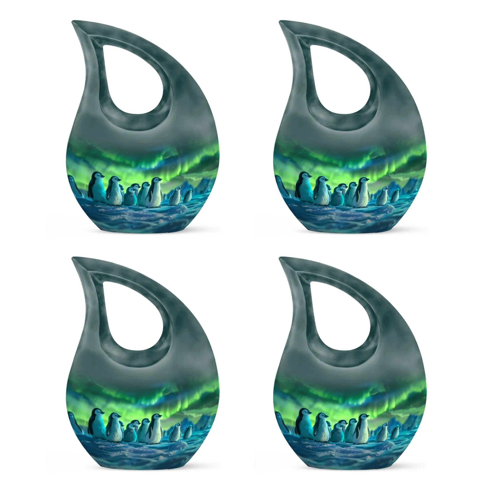 Penguin Cross Drop: A Beautiful Memorial Cremation Urn 10 Inch