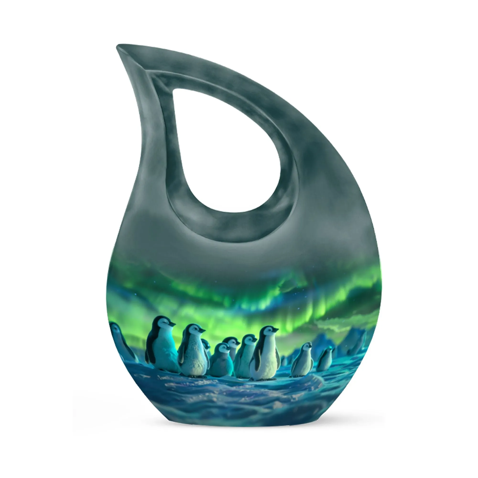 Penguin Cross Drop: A Beautiful Memorial Cremation Urn 10 Inch