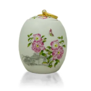 Peonies Ceramic Cremation Urn In Extra Small