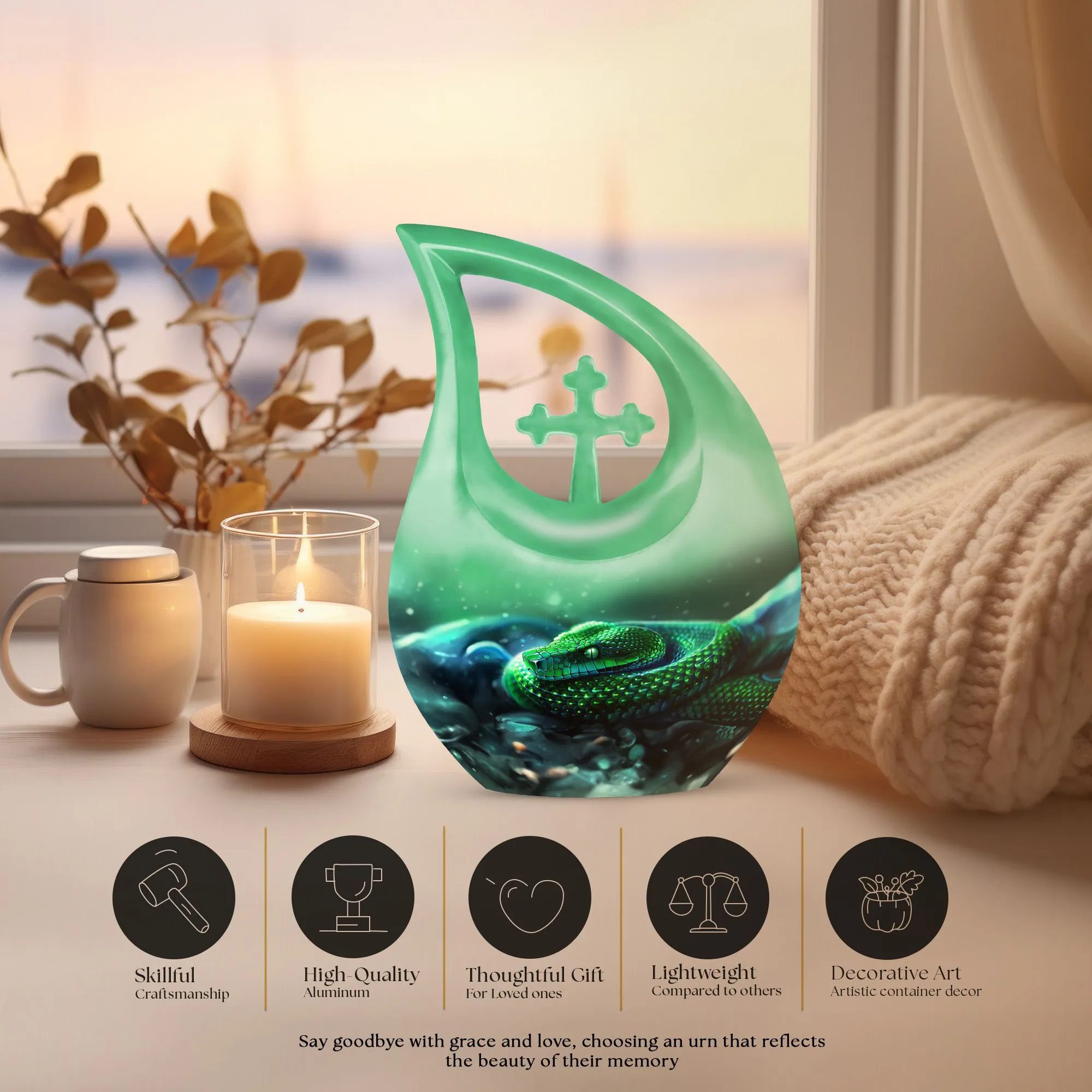 Personalized Snake Urn & Custom Mom Urn for Restful Containment