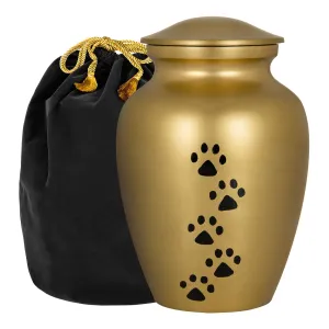 Pet Cremation Urn for Dogs & Cats Ashes, Gold