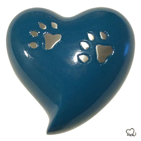 Pet Keepsake Heart Urn in Blue