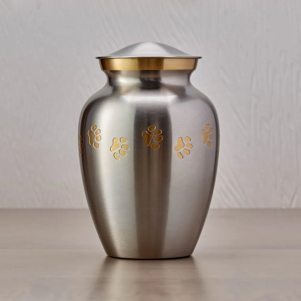 Pewter Paws Cremation Urn In Extra Small