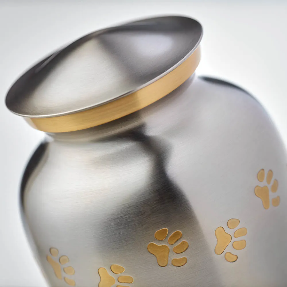 Pewter Paws Cremation Urn In Extra Small