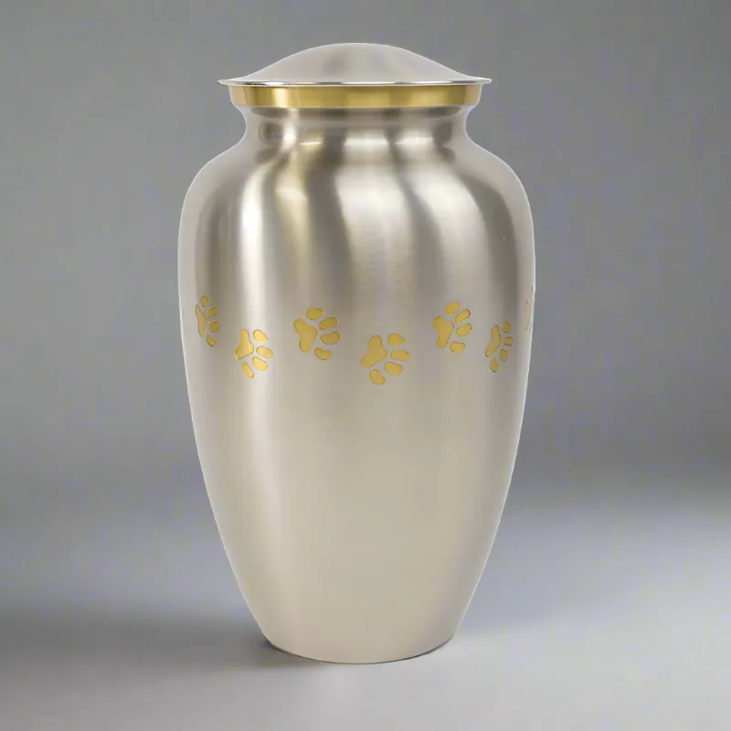 Pewter Paws Cremation Urn in Large