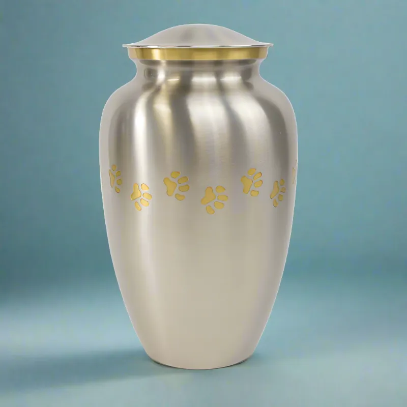 Pewter Paws Cremation Urn in Large
