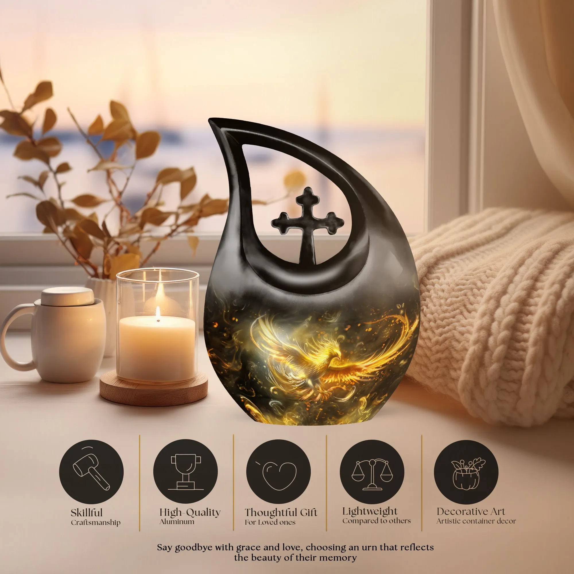 Phoenix Ascendancy - Enduring Custom Memorial Urn for Human Ashes