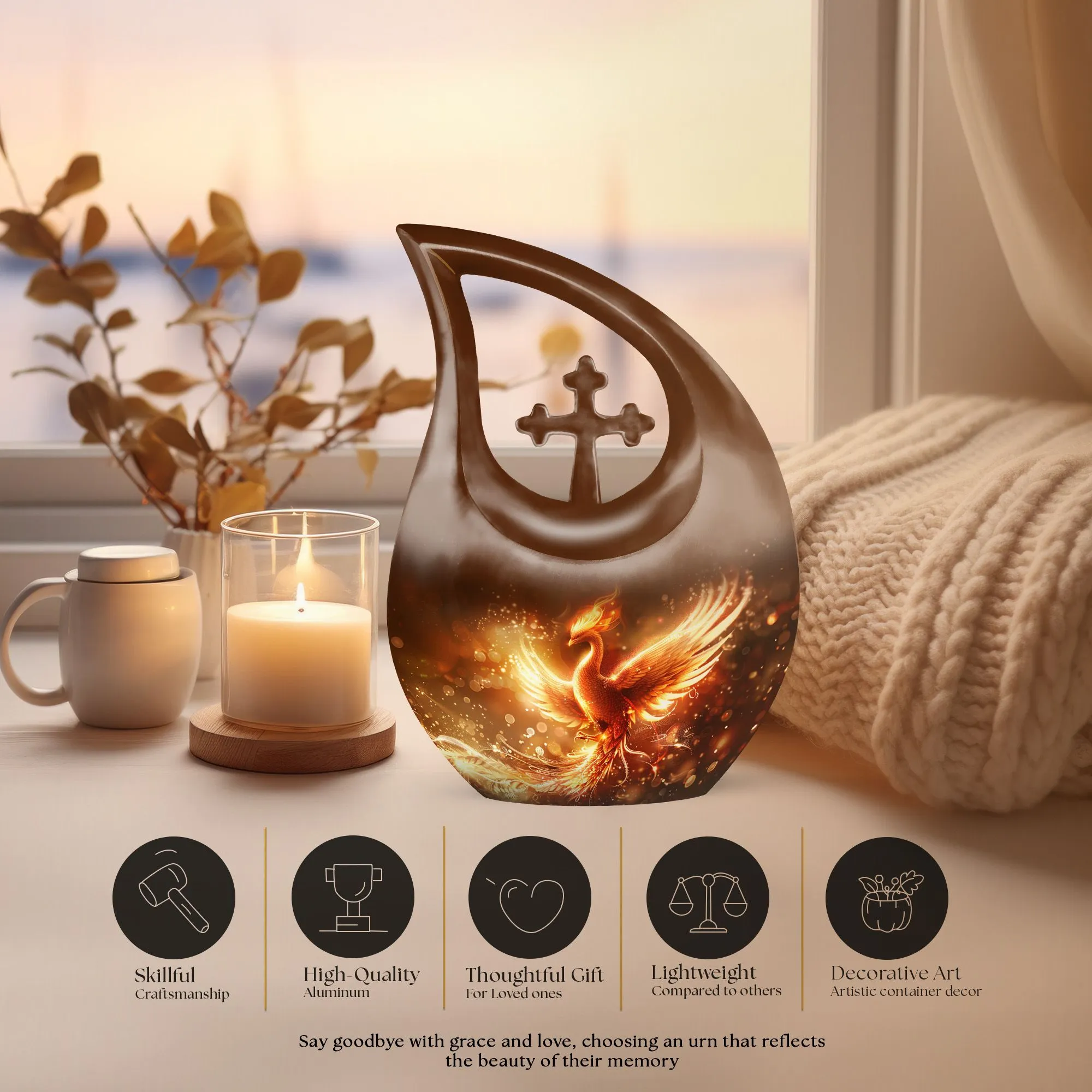 Phoenix Rise: Mini Memorial Urn for Cherished Remembrances