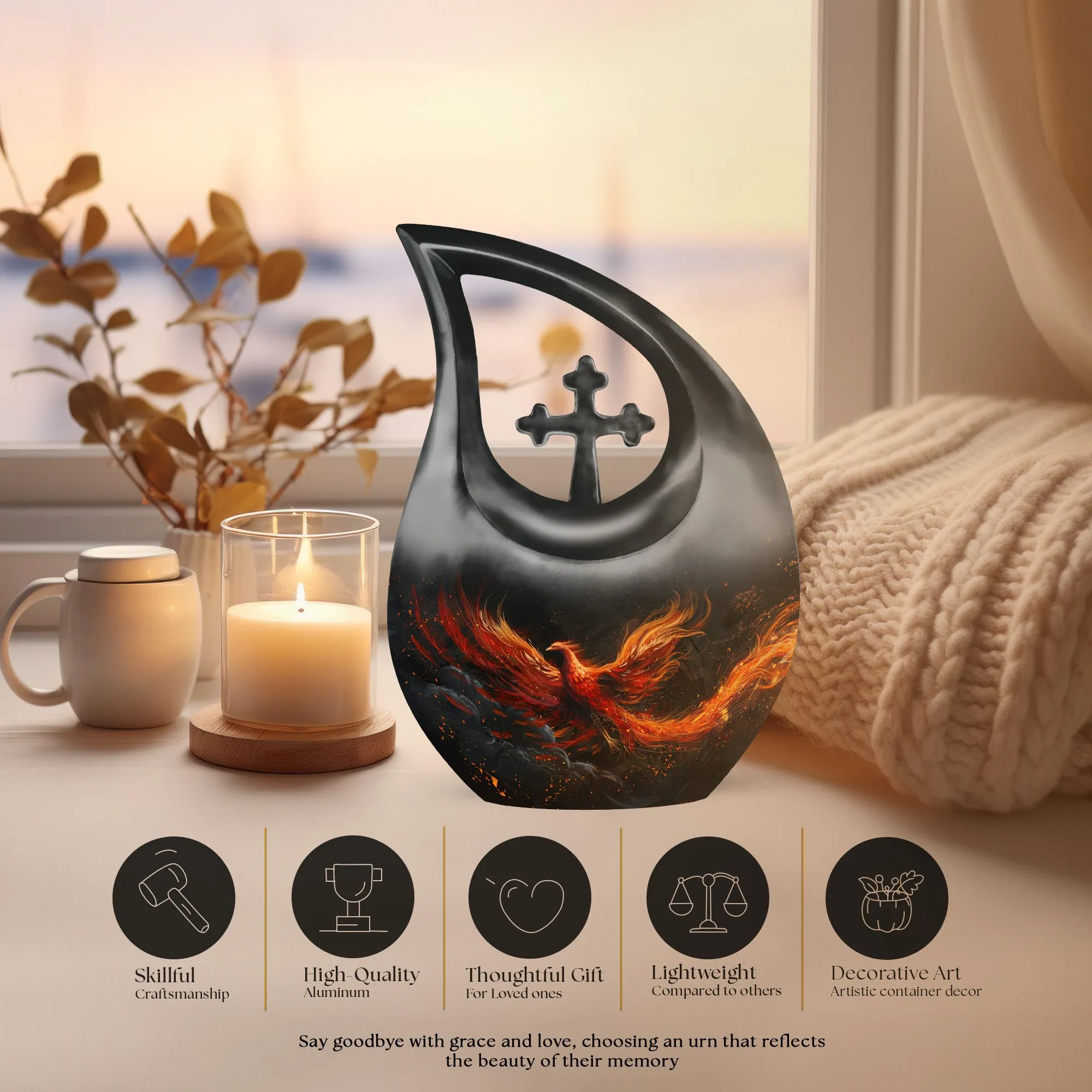 Phoenix Rise - Mini Memorial Urn for Loved Ones' Last Rest