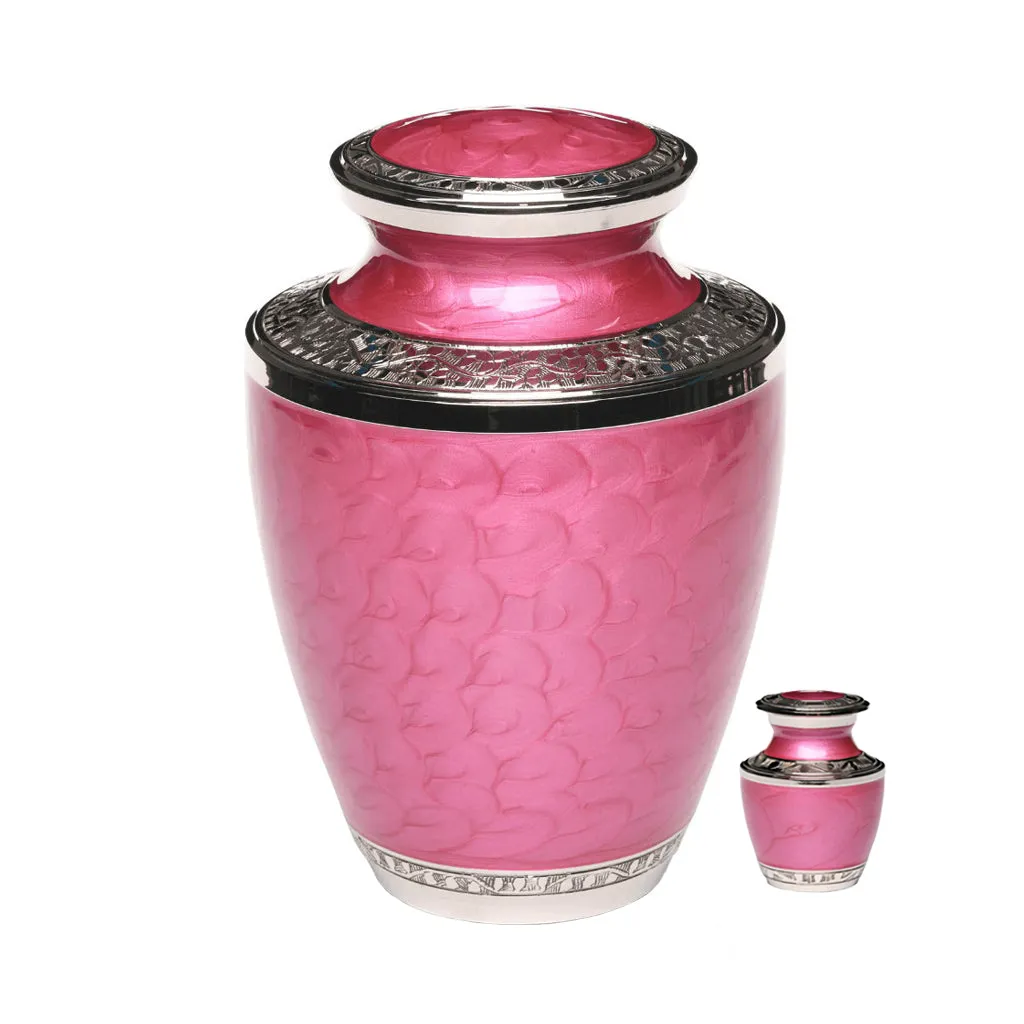 Pink Nickel Plated Brass Urn
