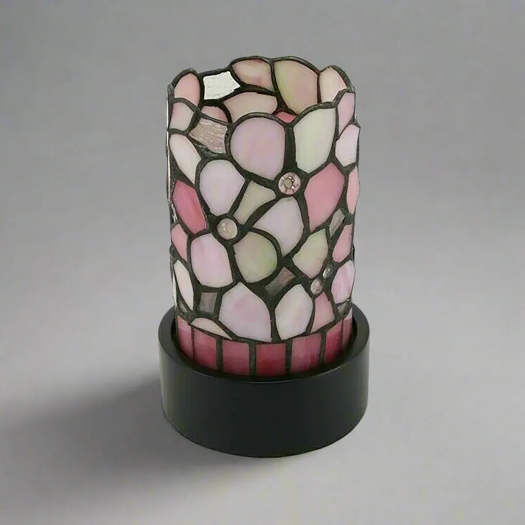 Pink Stained Glass Light of Remembrance Cremation Keepsake Urn