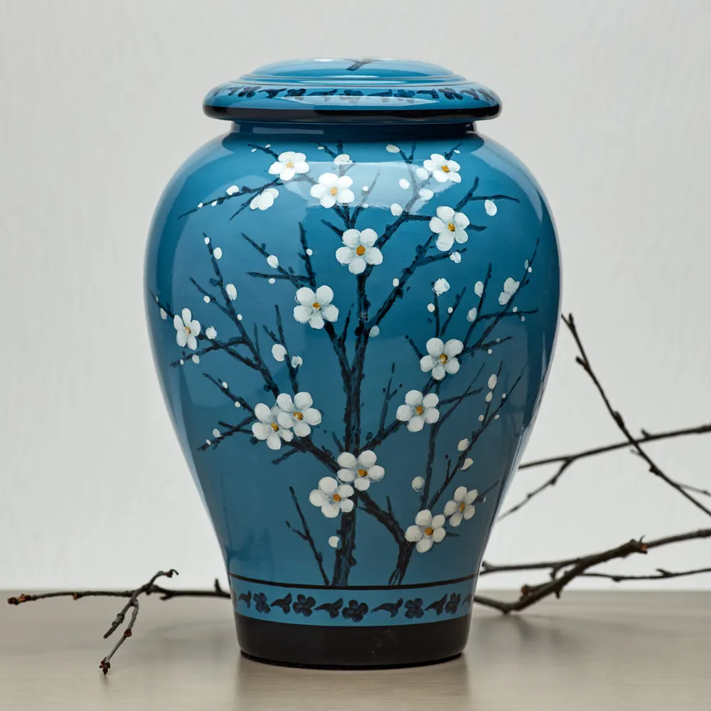 Plum Blossom Ceramic Cremation Urn