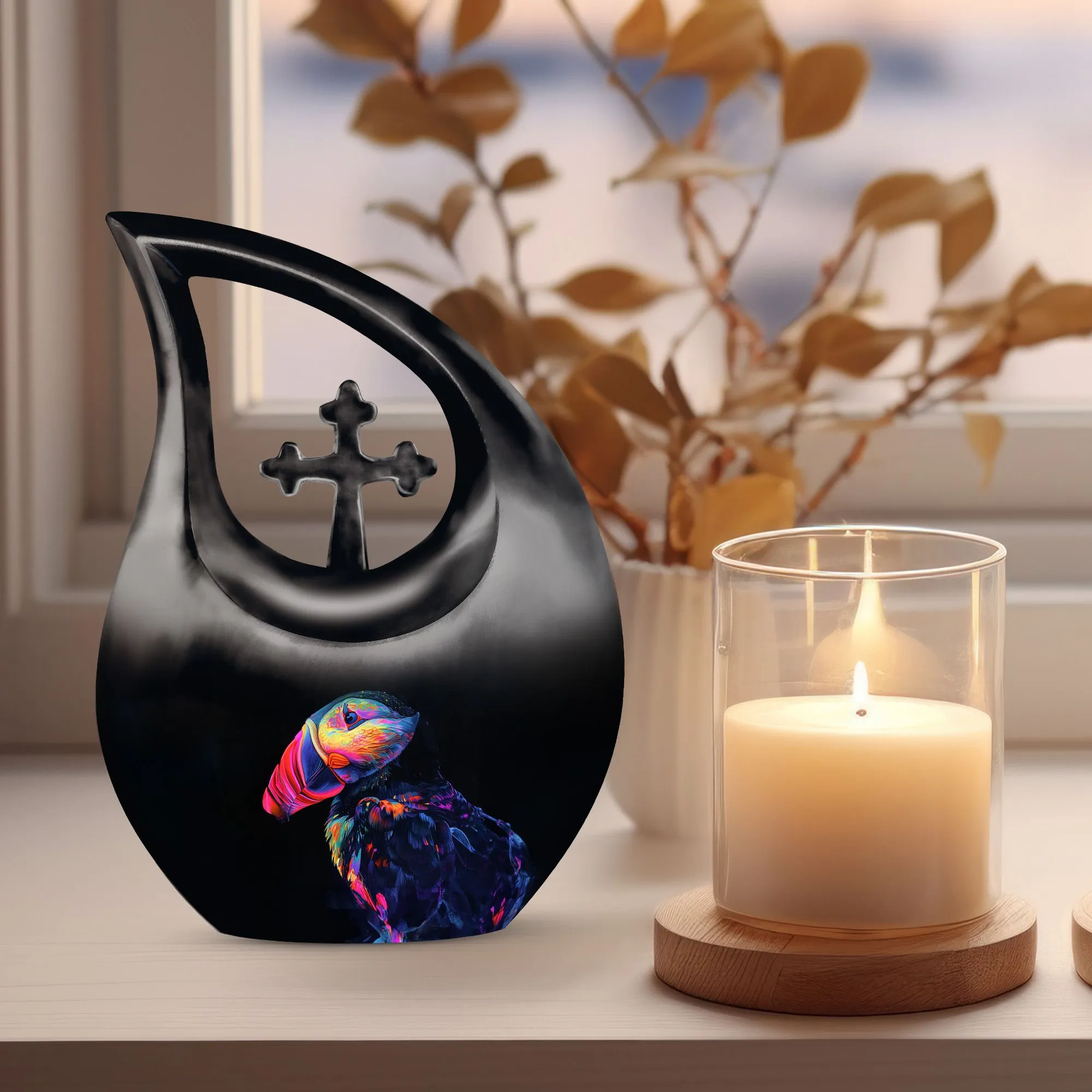 Puffin Bird Urn -Keepsake Cremation Urn For Human Ashes