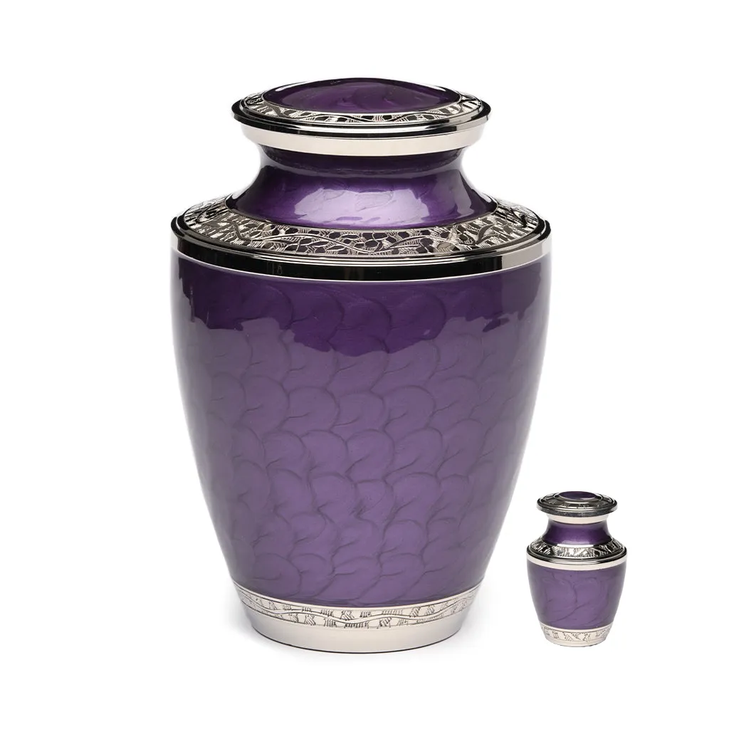 Purple Nickel Plated Brass Urn
