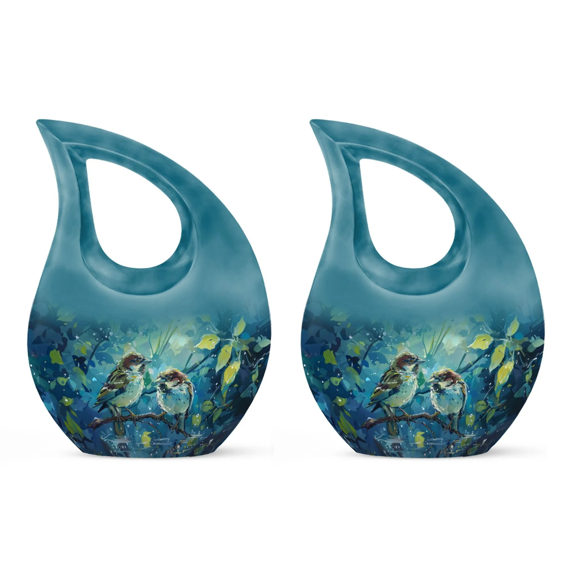 Rainy Day Sparrow Keepsake Cremation Urn For Ashes