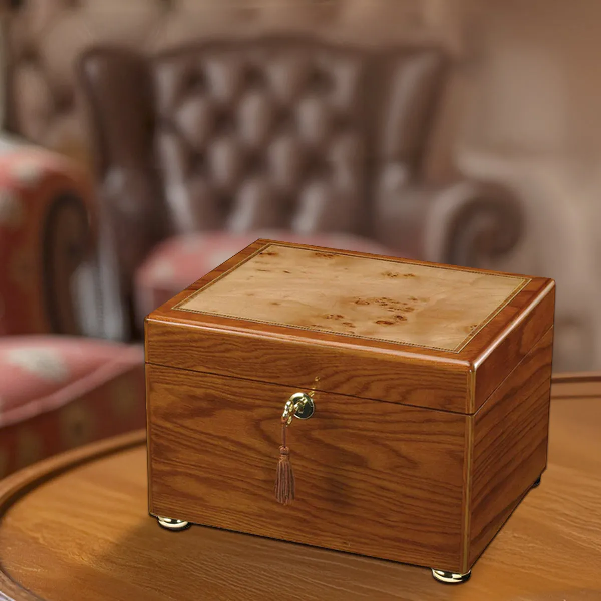 Reflections II - Oak Chest Wood Urn