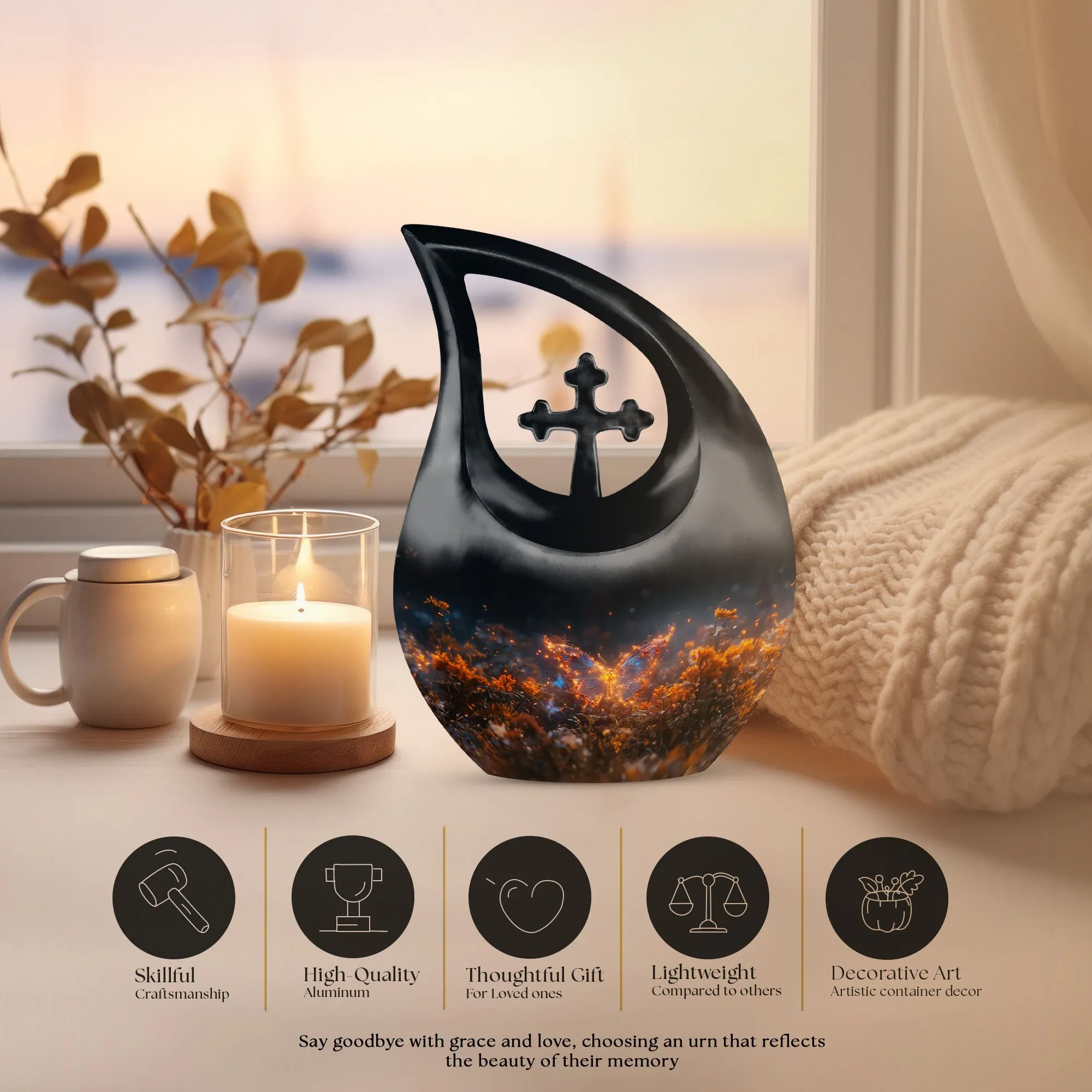 Remembered Light Luminous Firefly Garden Keepsake for Human Ashes