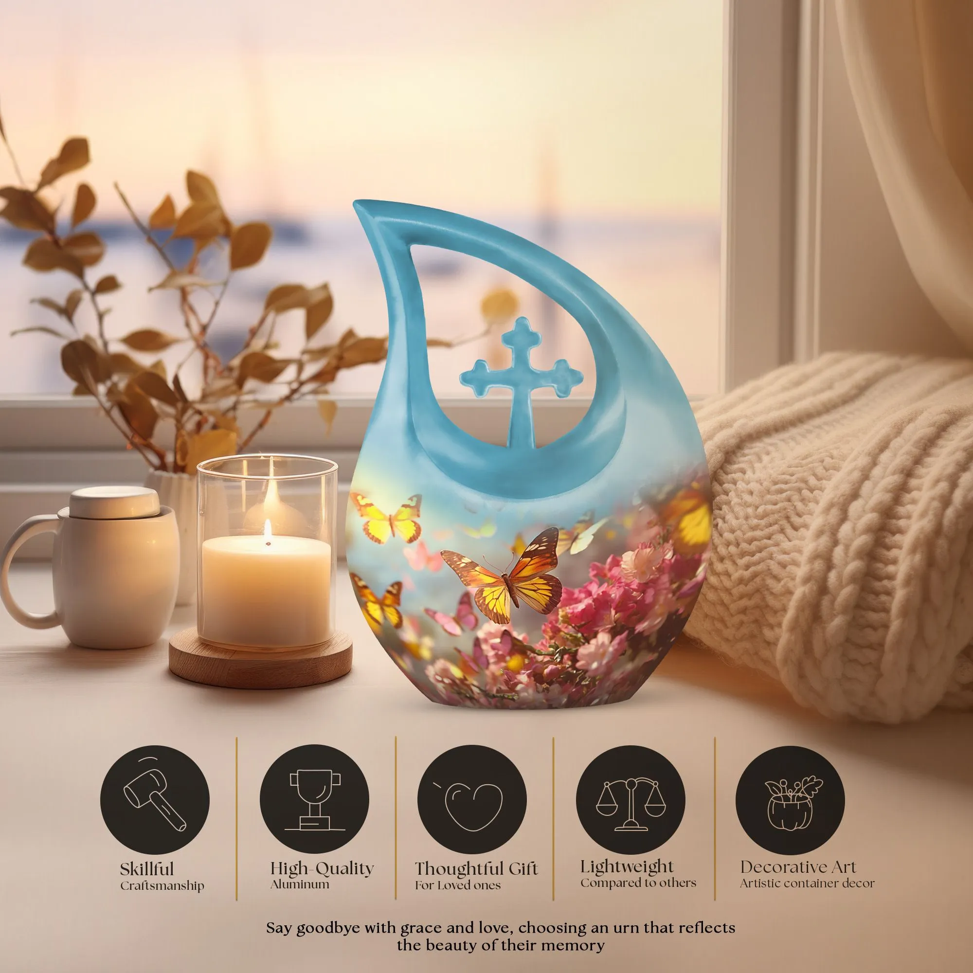 Reverent Remembrance Personalized Butterfly Urn A Tribute to Moms
