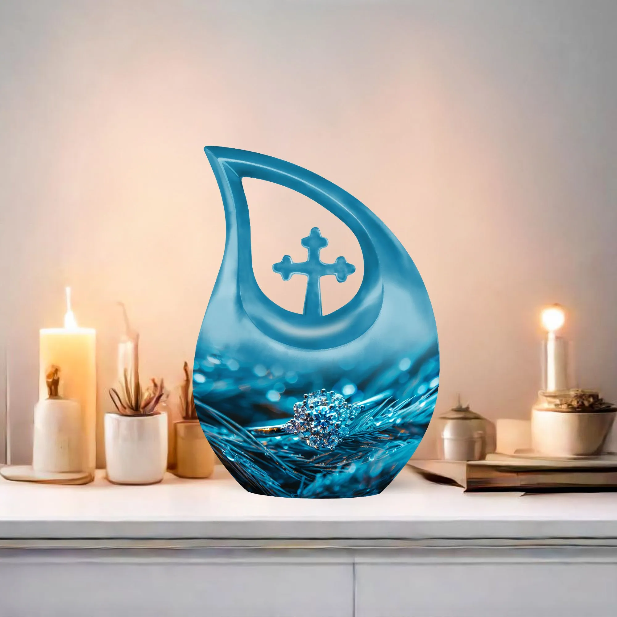 Ring Theme Cremation Urn - Versatile Custom Mom Memorial Token