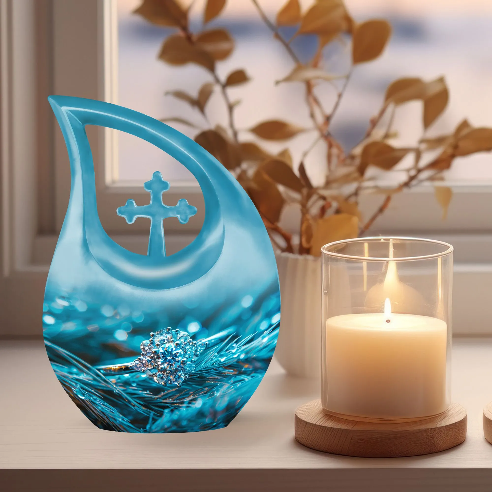 Ring Theme Cremation Urn - Versatile Custom Mom Memorial Token