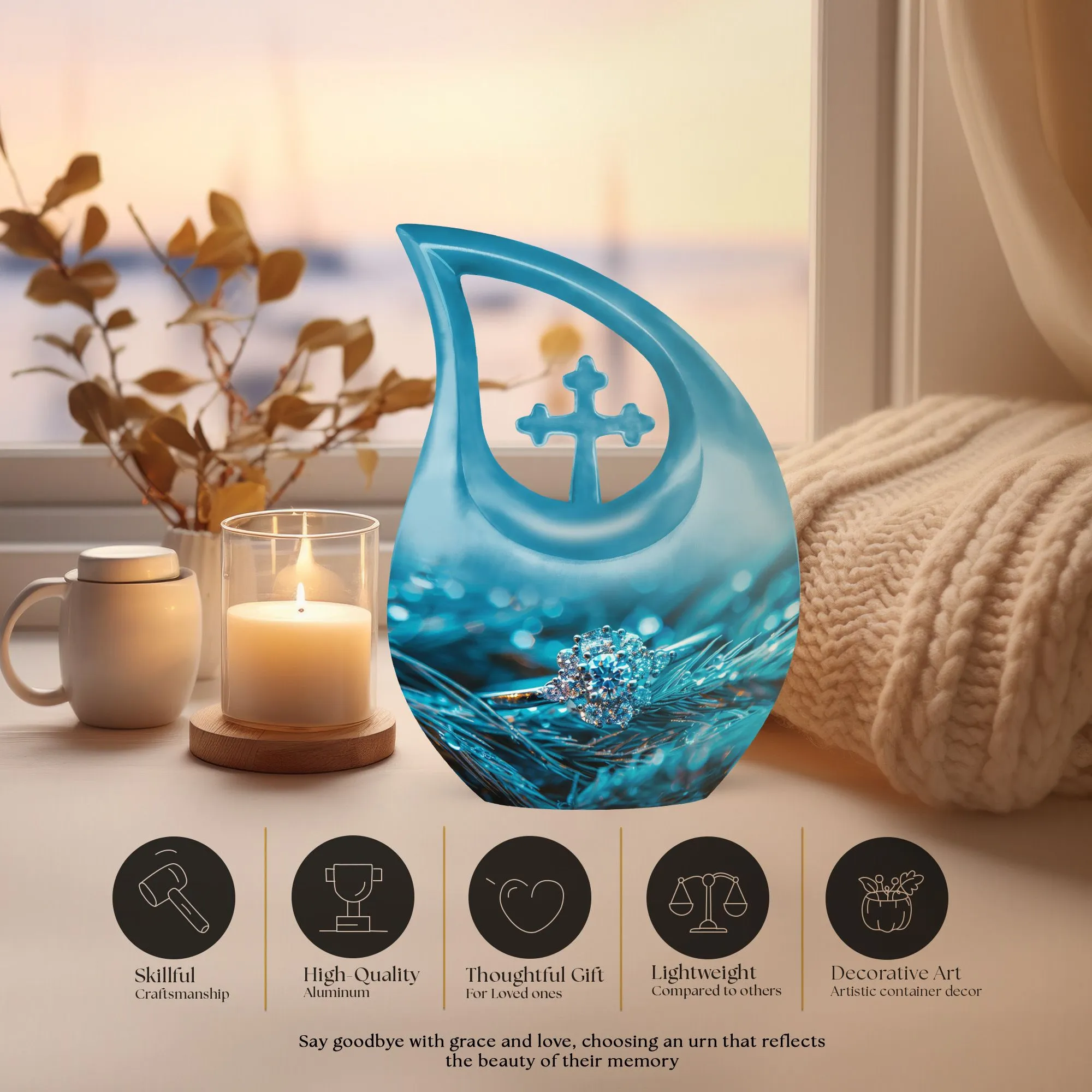 Ring Theme Cremation Urn - Versatile Custom Mom Memorial Token