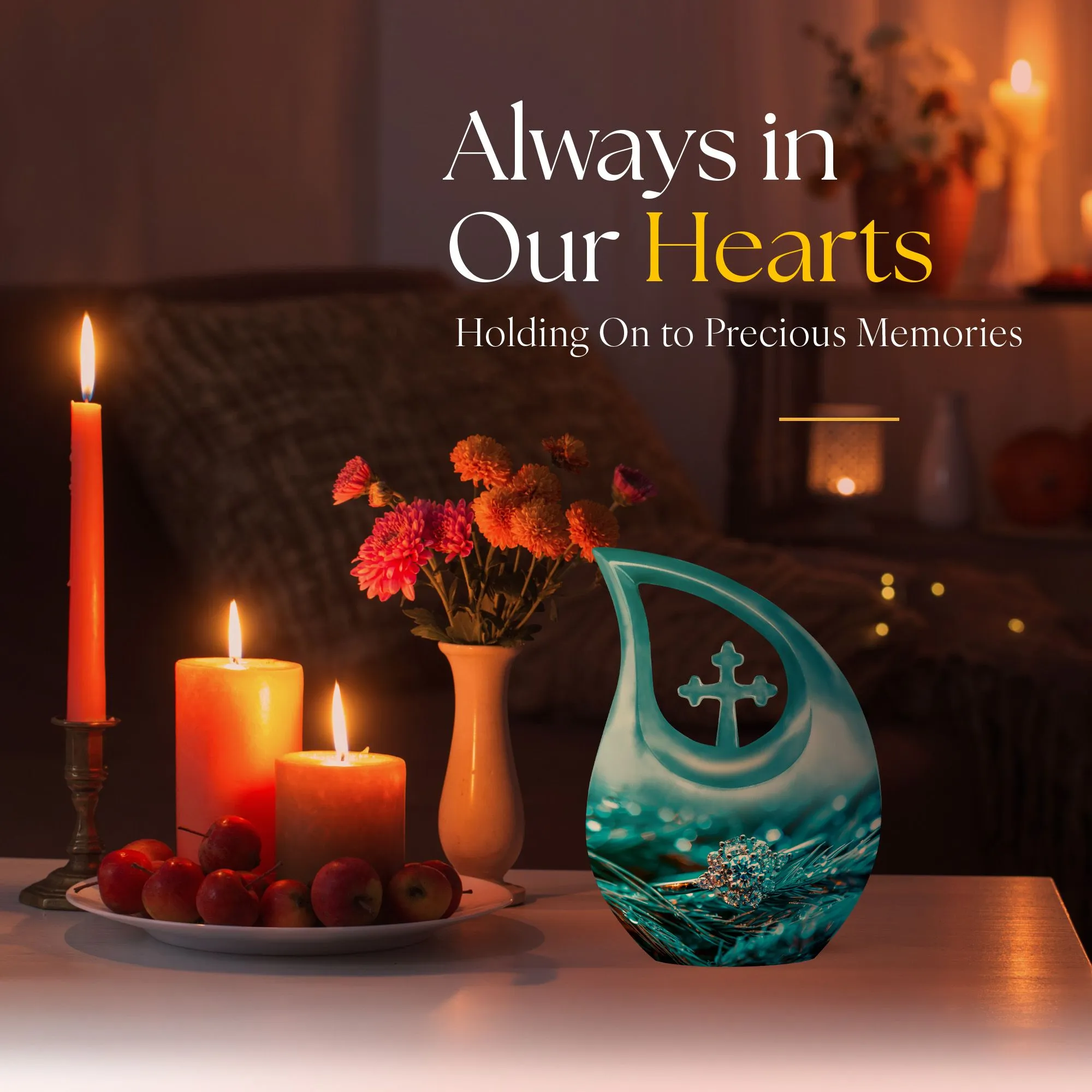 Ring Theme Cremation Urn - Versatile Custom Mom Memorial Token